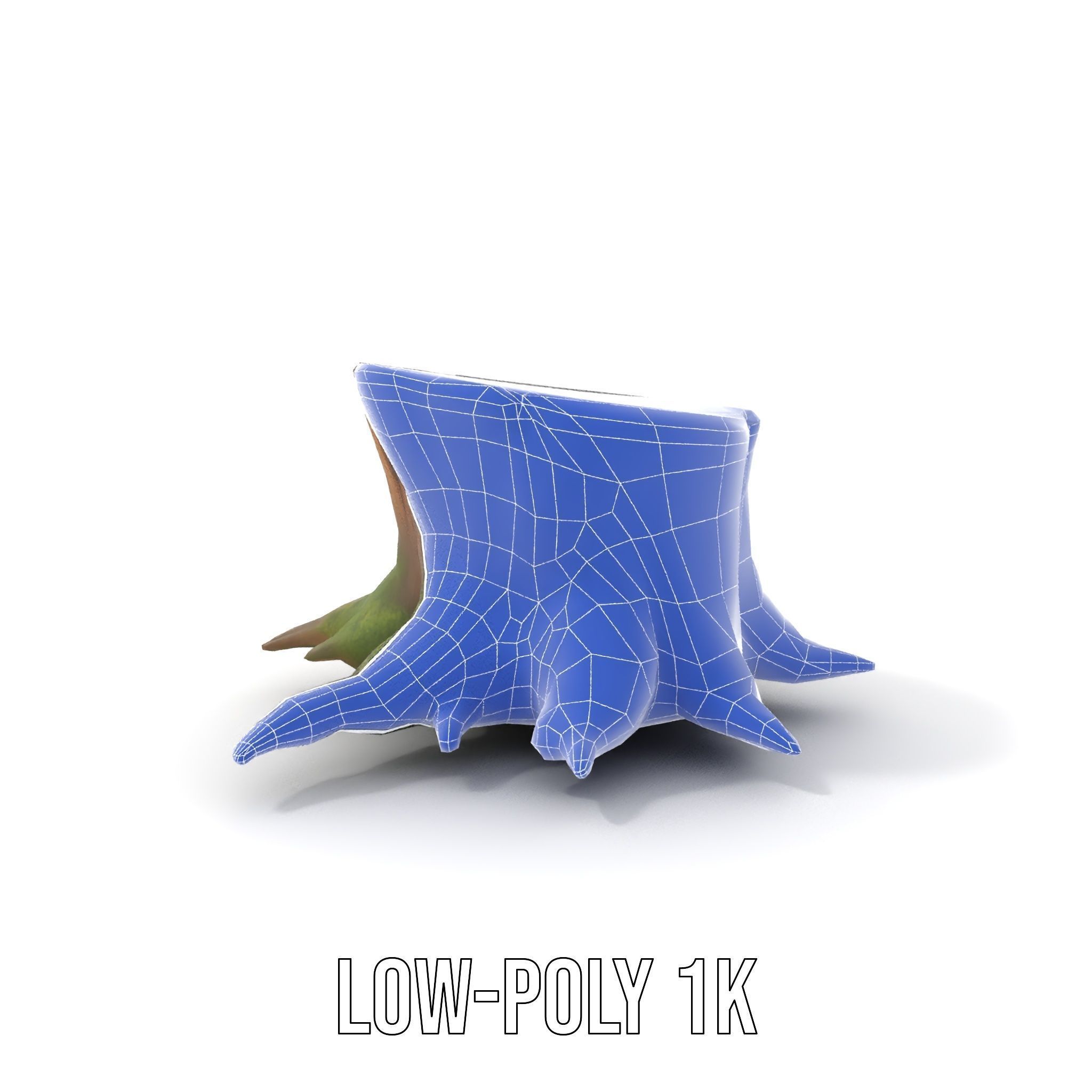 Wooden Tree Stump with Moss Model Pack Low-poly 3D model_12