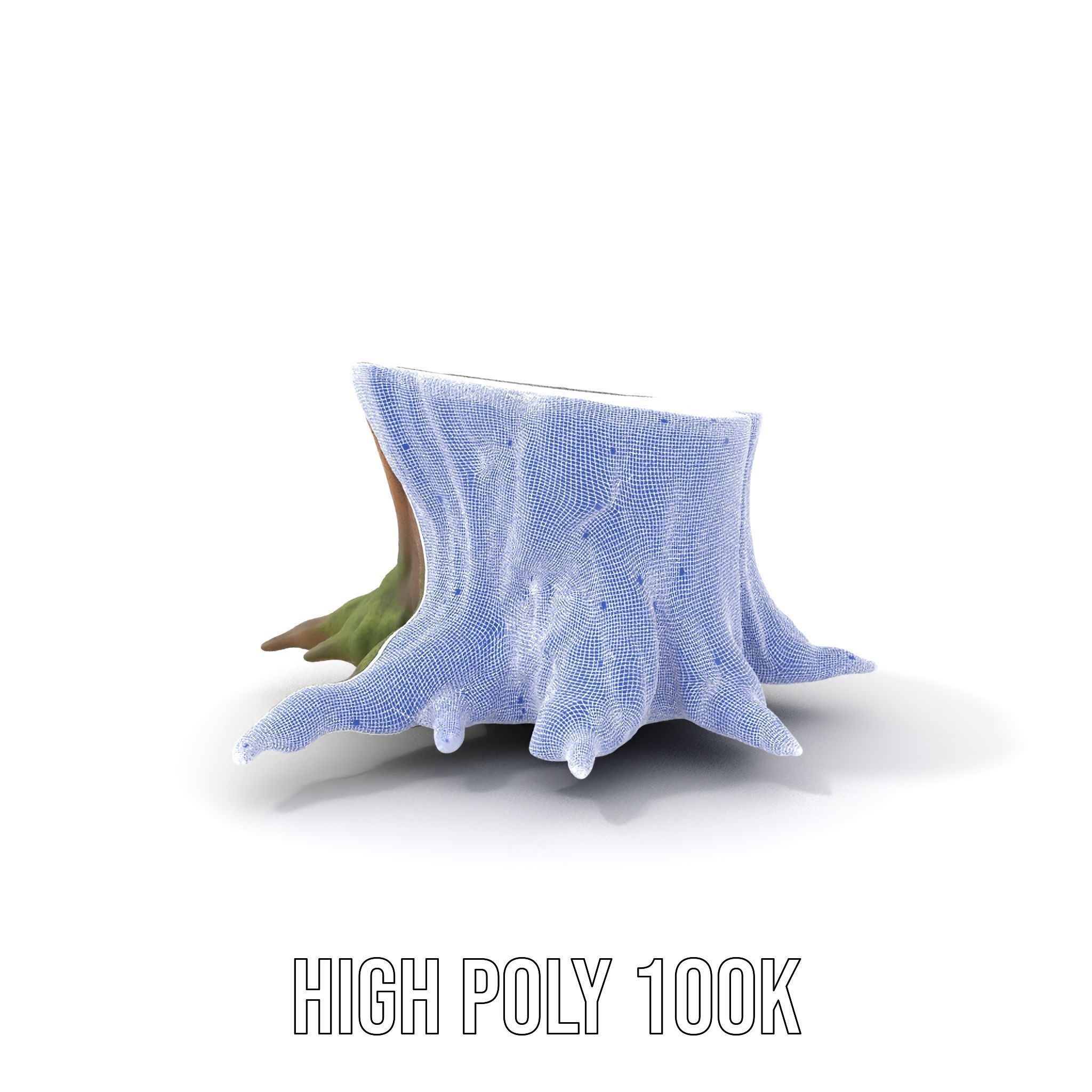 Wooden Tree Stump with Moss Model Pack Low-poly 3D model_4