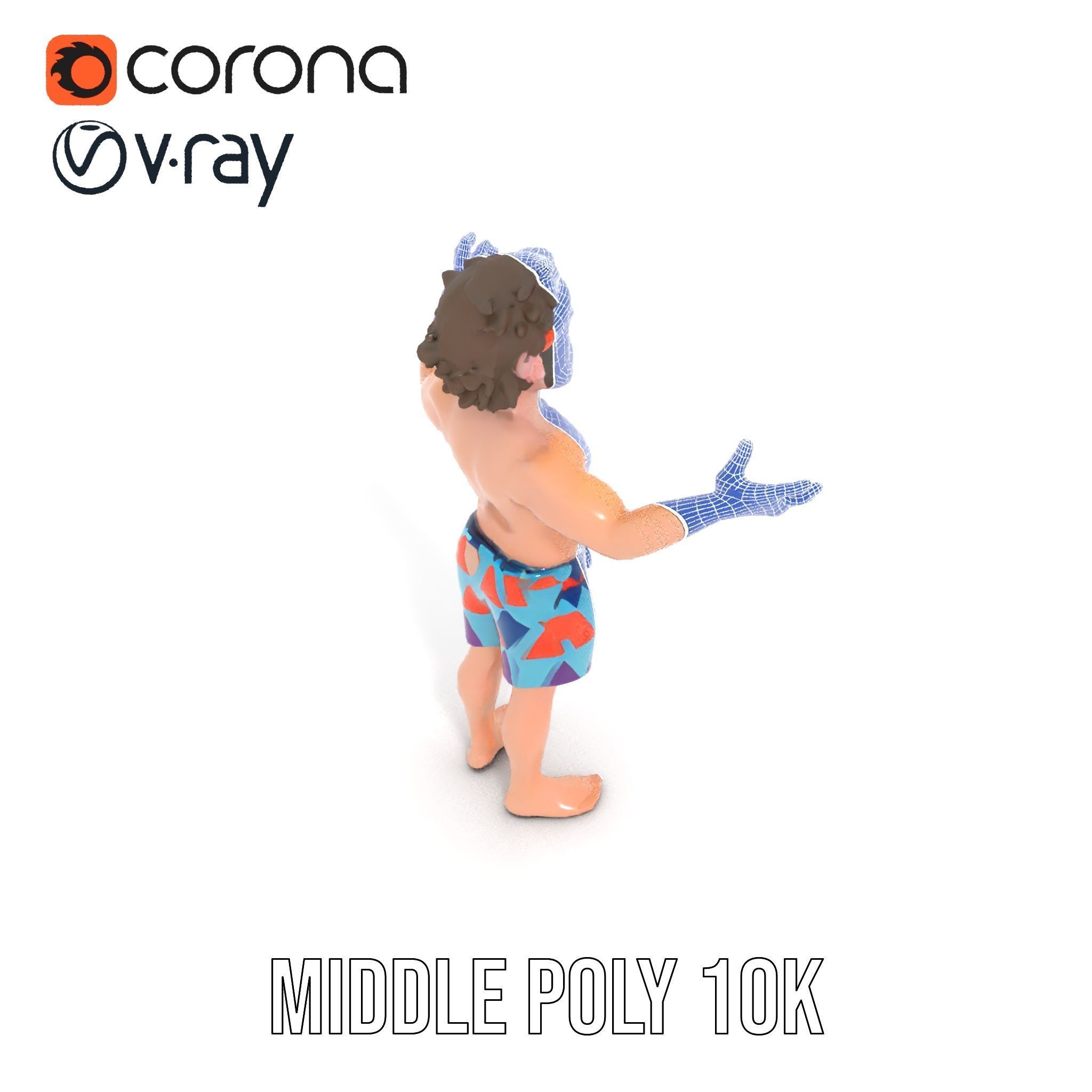 Beach Guy Rigged and Animated D Character Model Low-poly 3D model_34