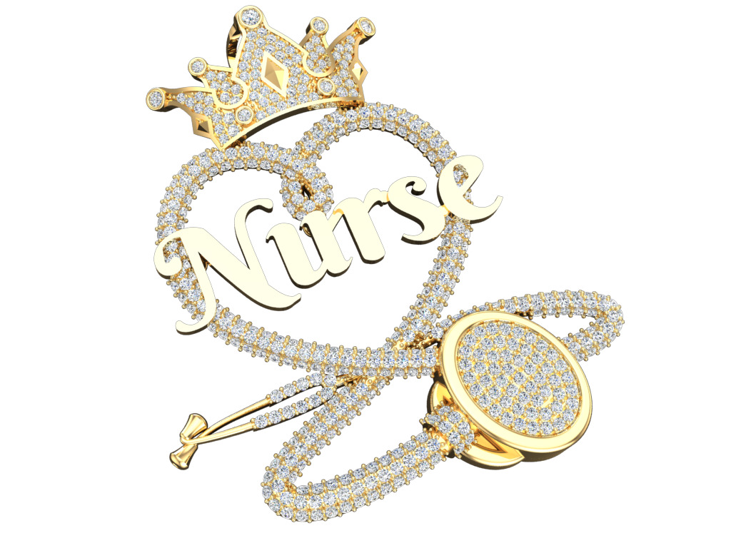 Nurse Pendant - Stethoscope Pendant - N716512 3D print model_5