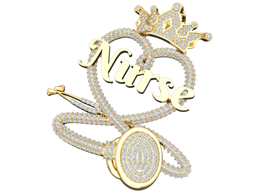 Nurse Pendant - Stethoscope Pendant - N716512 3D print model_4