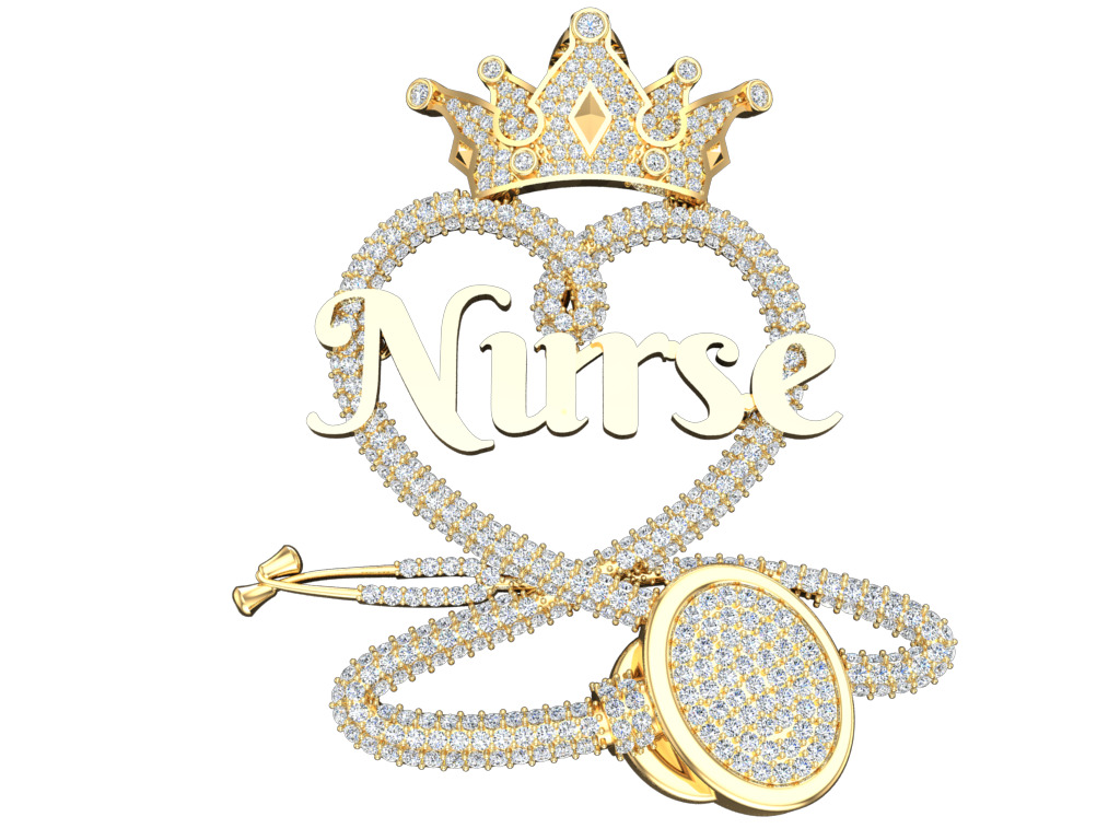 Nurse Pendant - Stethoscope Pendant - N716512 3D print model_3