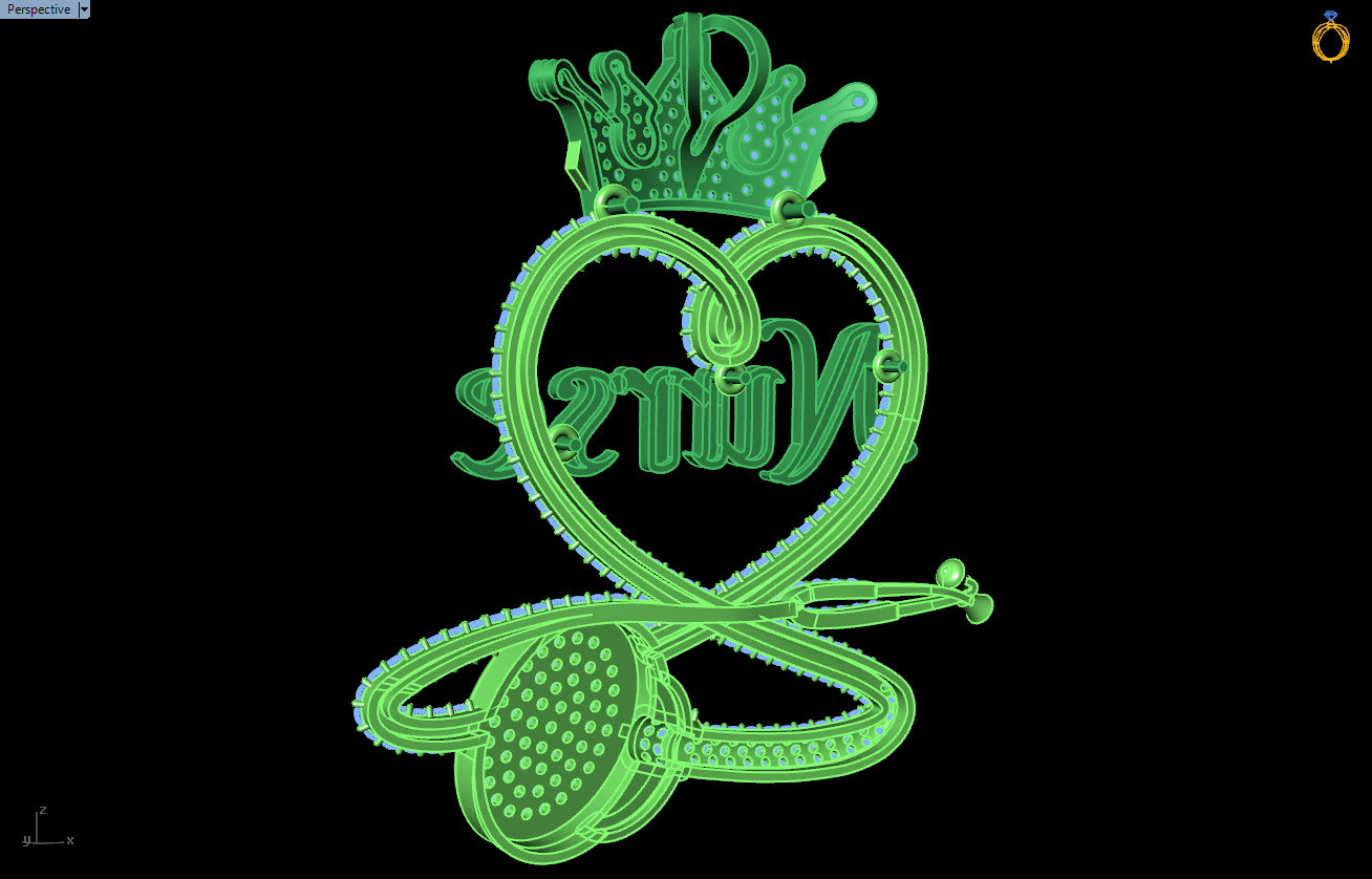 Nurse Pendant - Stethoscope Pendant - N716512 3D print model_7