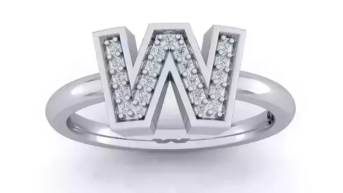 Alphabet ring letter W