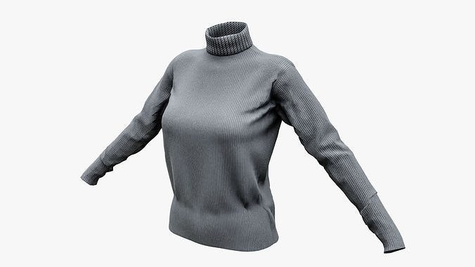 Knitted Turtleneck Low-poly 3D model