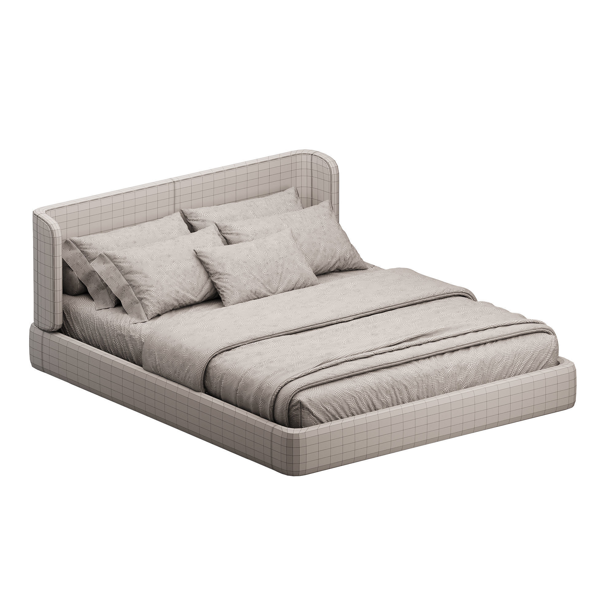 Simple Bed 3D model_4