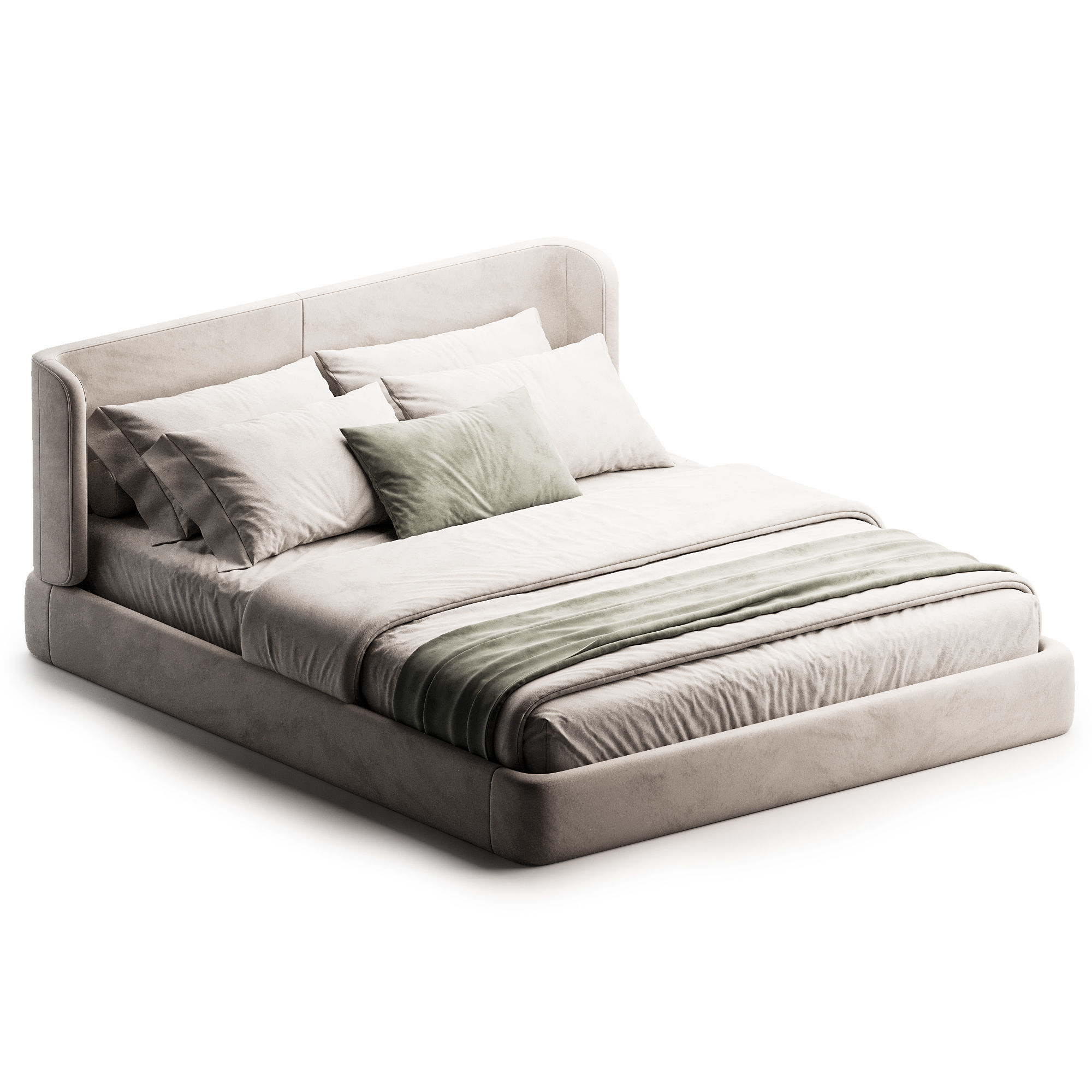 Simple Bed 3D model_2