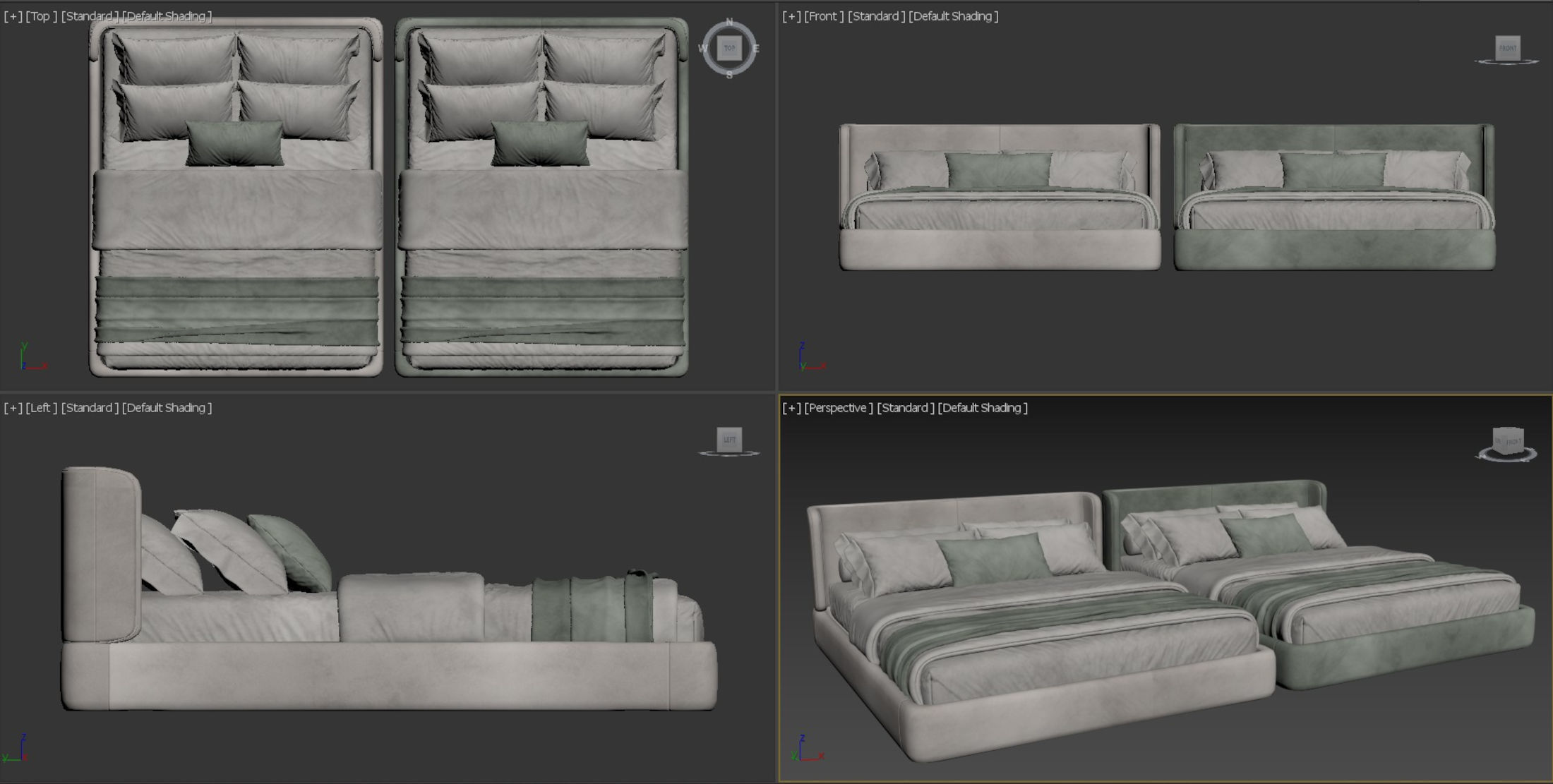 Simple Bed 3D model_5