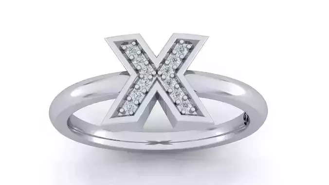 Alphabet ring letter X