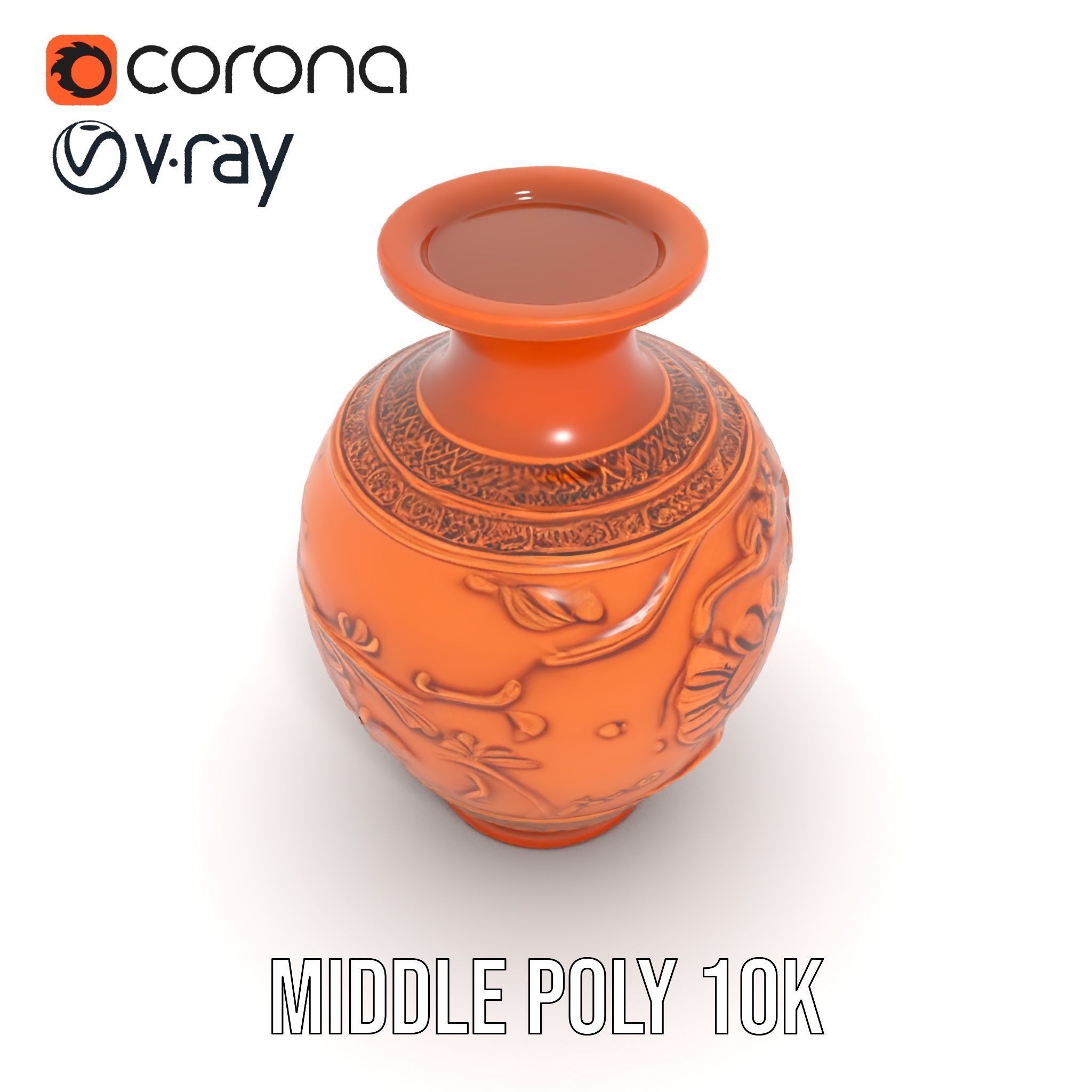 Ornate Terracotta Vase Model Pack Low-poly 3D model_11