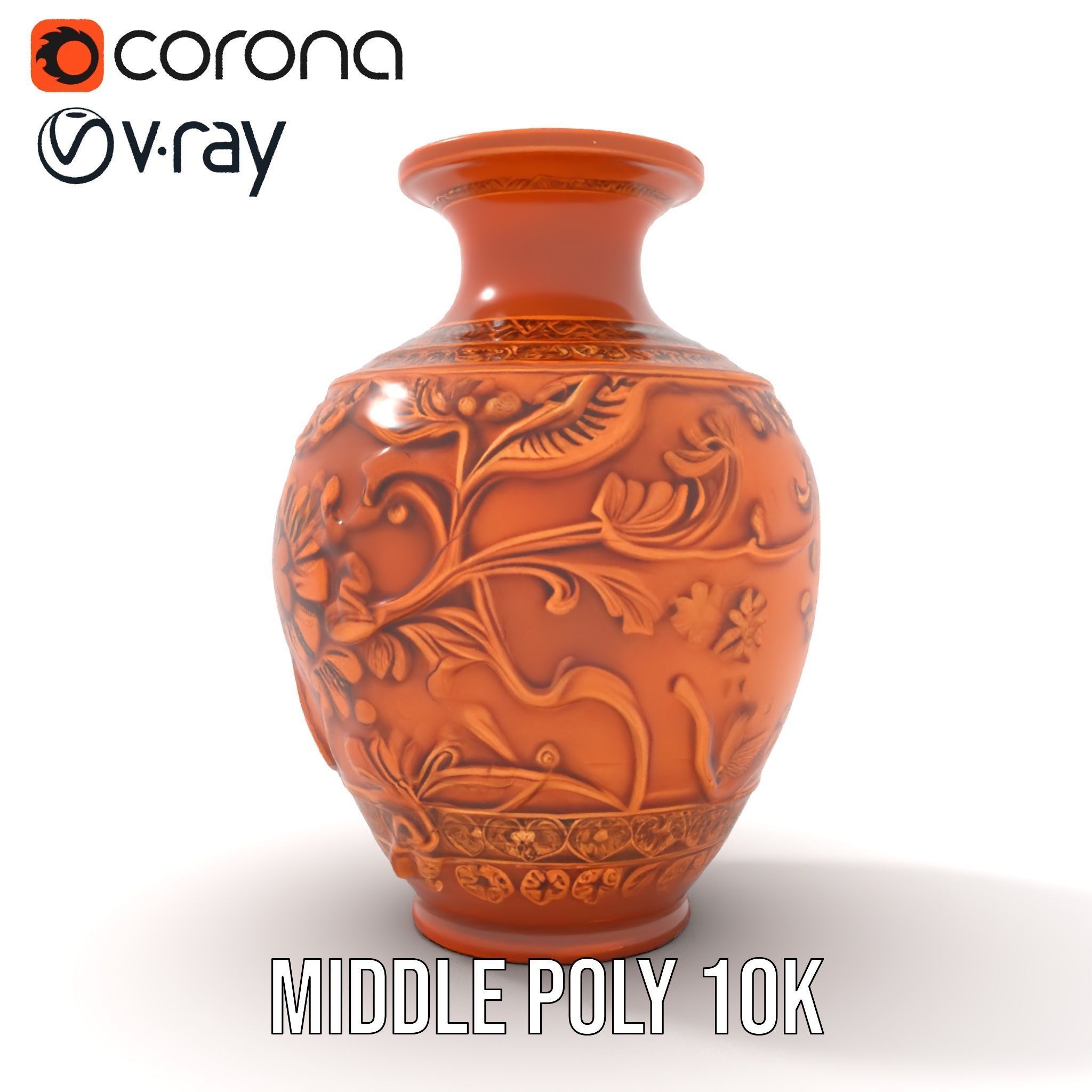 Ornate Terracotta Vase Model Pack Low-poly 3D model_18