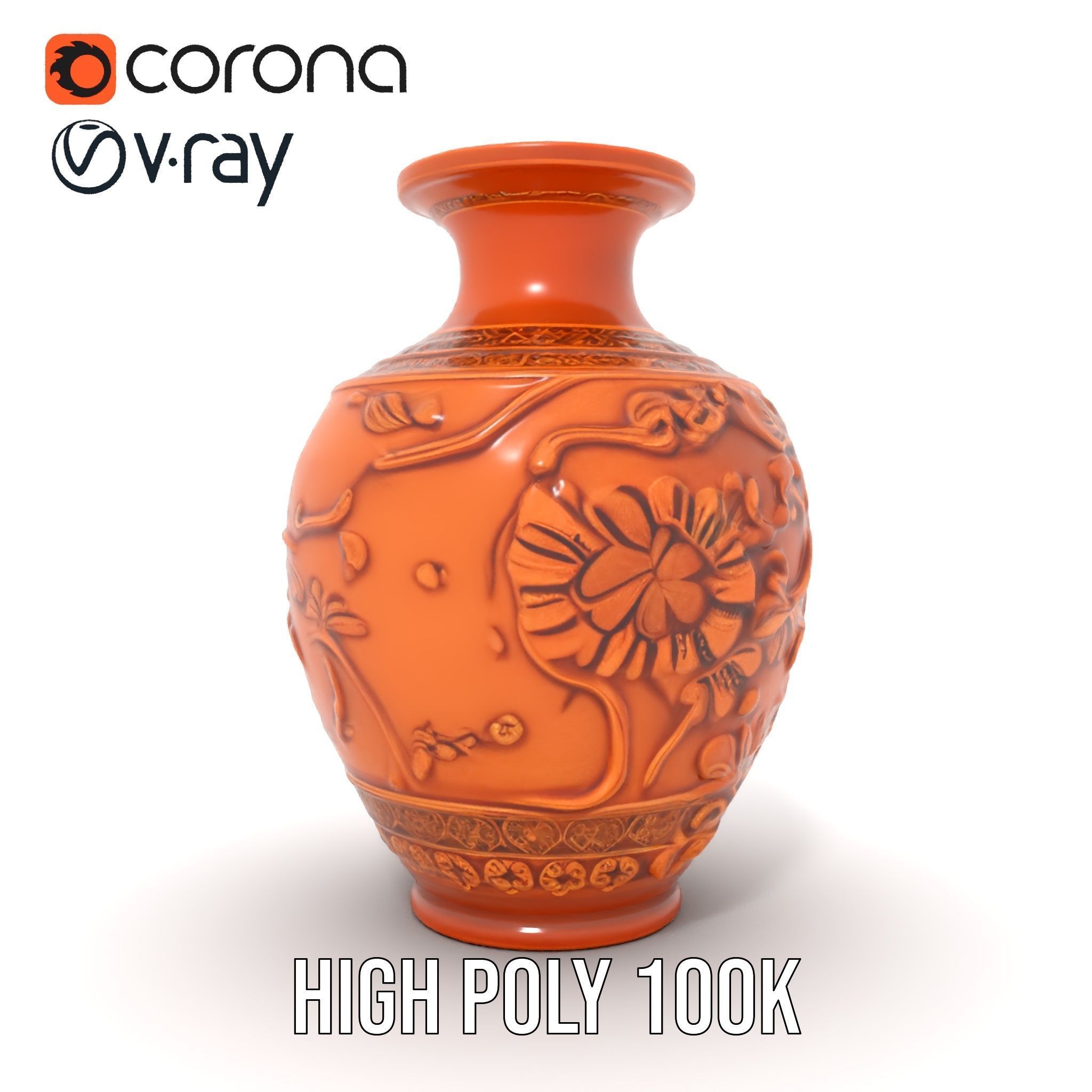 Ornate Terracotta Vase Model Pack Low-poly 3D model_23