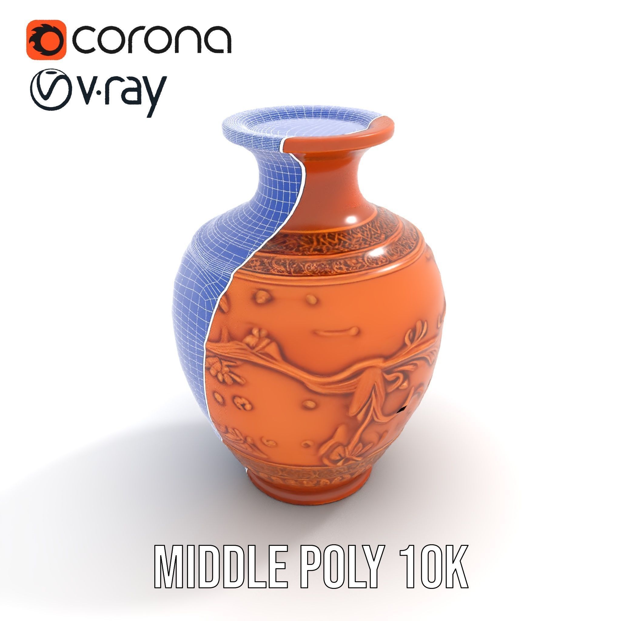 Ornate Terracotta Vase Model Pack Low-poly 3D model_24
