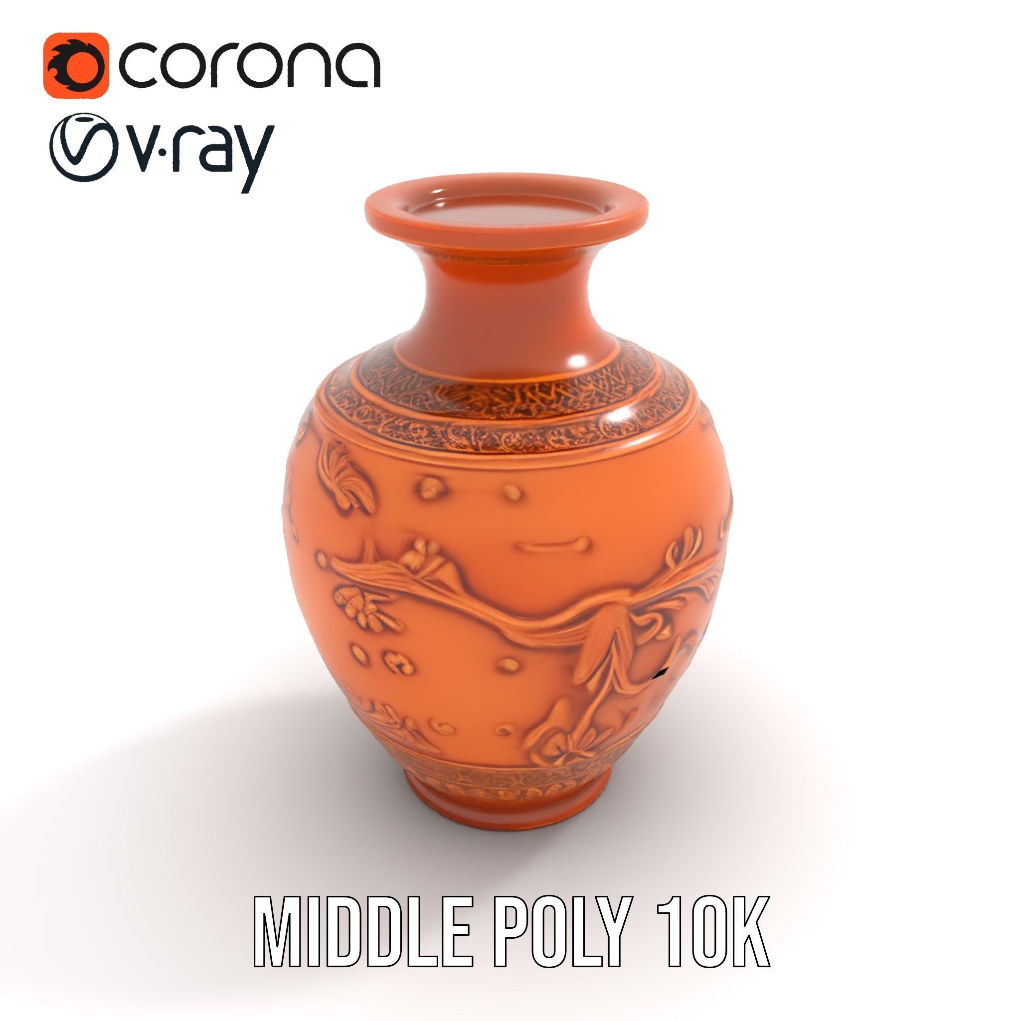 Ornate Terracotta Vase Model Pack Low-poly 3D model_5