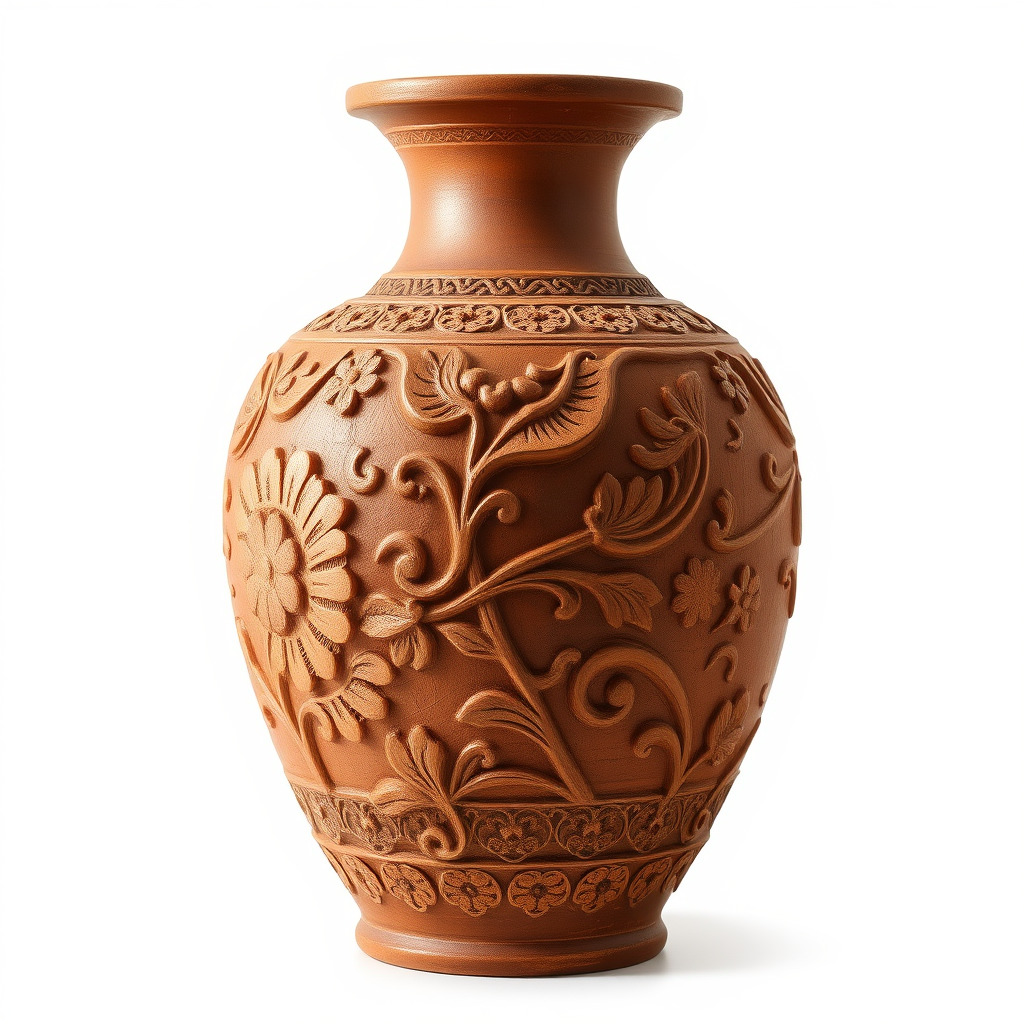Ornate Terracotta Vase Model Pack Low-poly 3D model_2