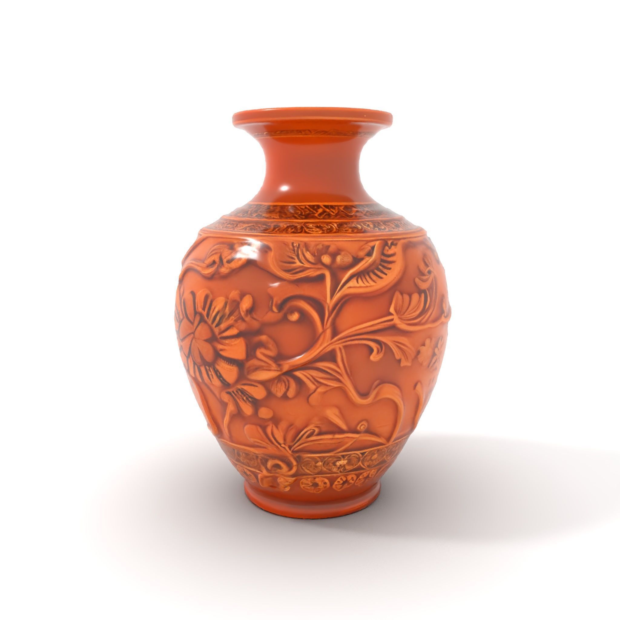 Ornate Terracotta Vase Model Pack Low-poly 3D model_6