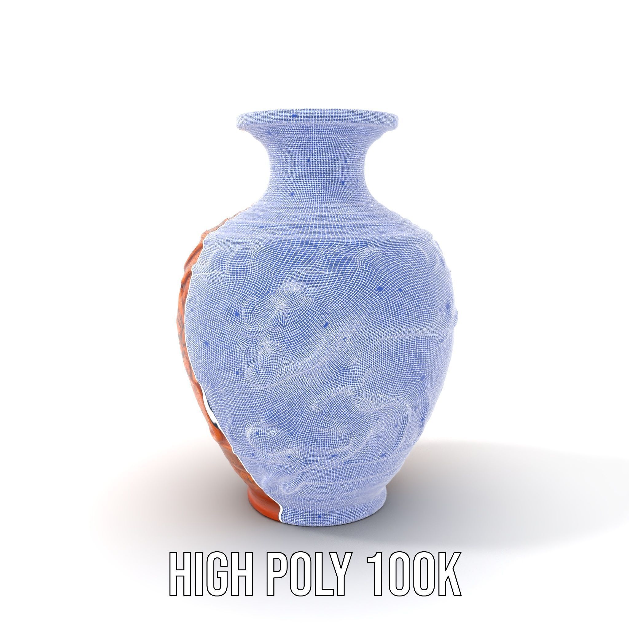 Ornate Terracotta Vase Model Pack Low-poly 3D model_4