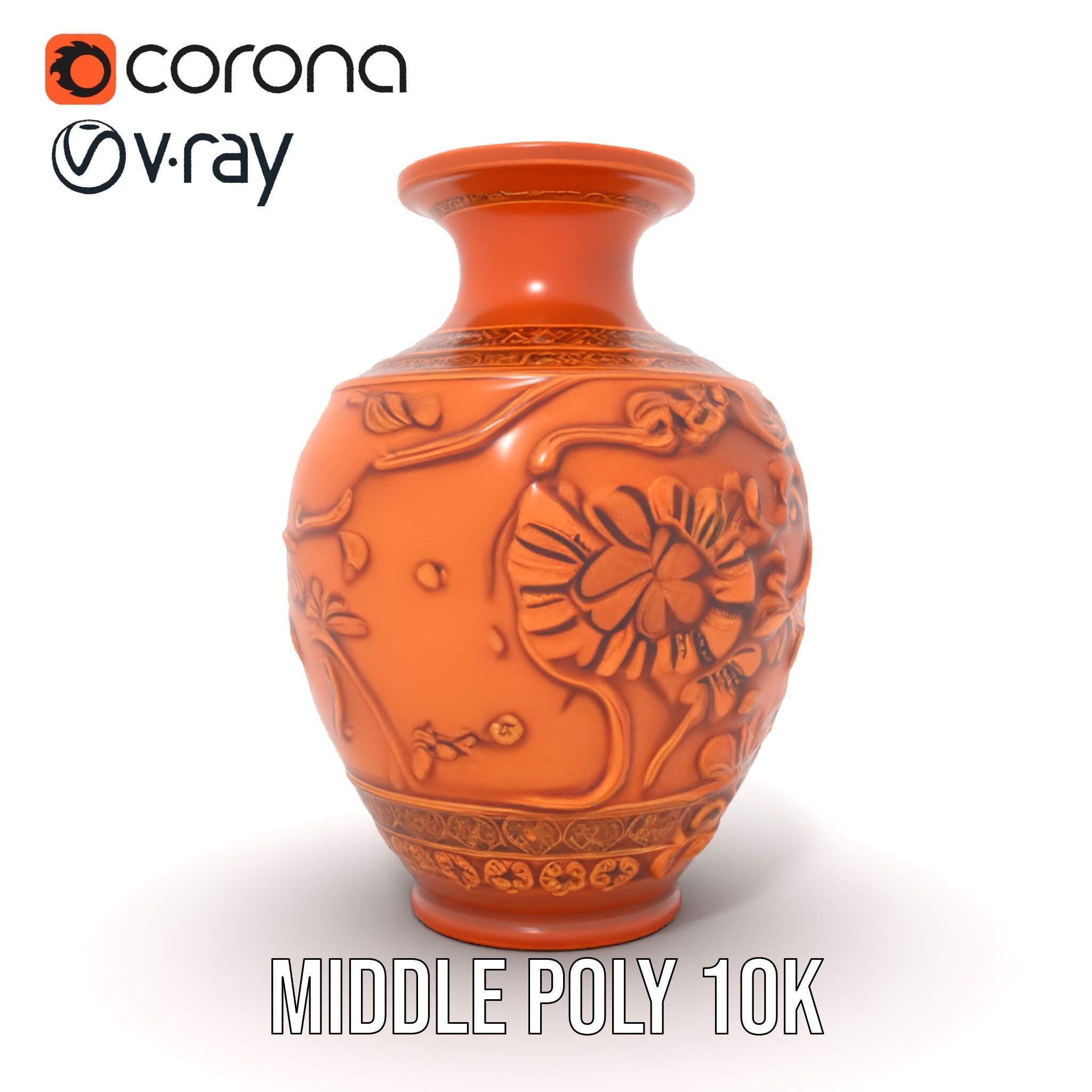 Ornate Terracotta Vase Model Pack Low-poly 3D model_27