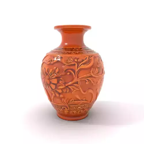 Ornate Terracotta Vase Model Pack Low-poly 3D model