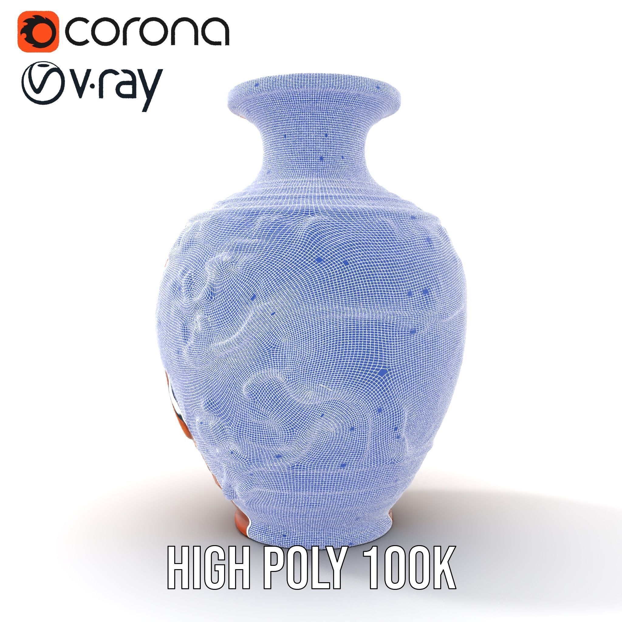 Ornate Terracotta Vase Model Pack Low-poly 3D model_32