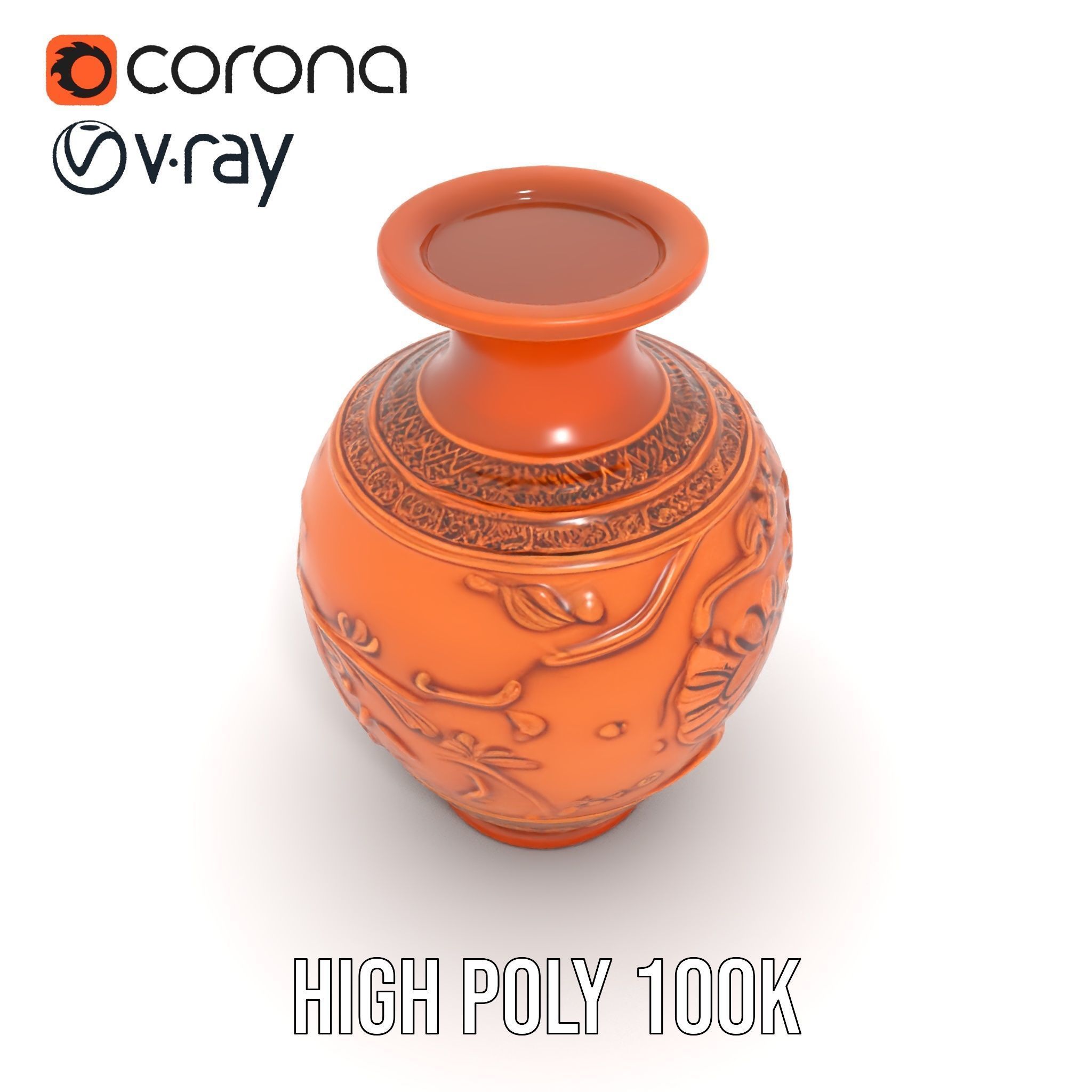 Ornate Terracotta Vase Model Pack Low-poly 3D model_20