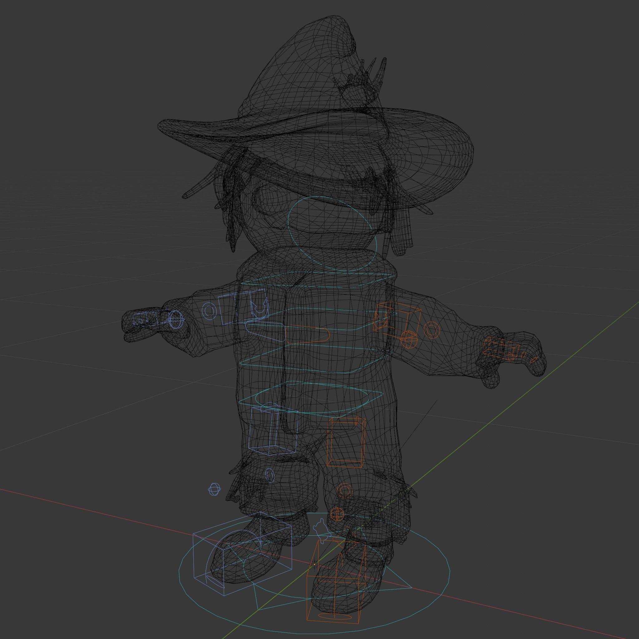 Patchwork Scarecrow Rigged and Animated D Character Model Low-poly 3D model_5