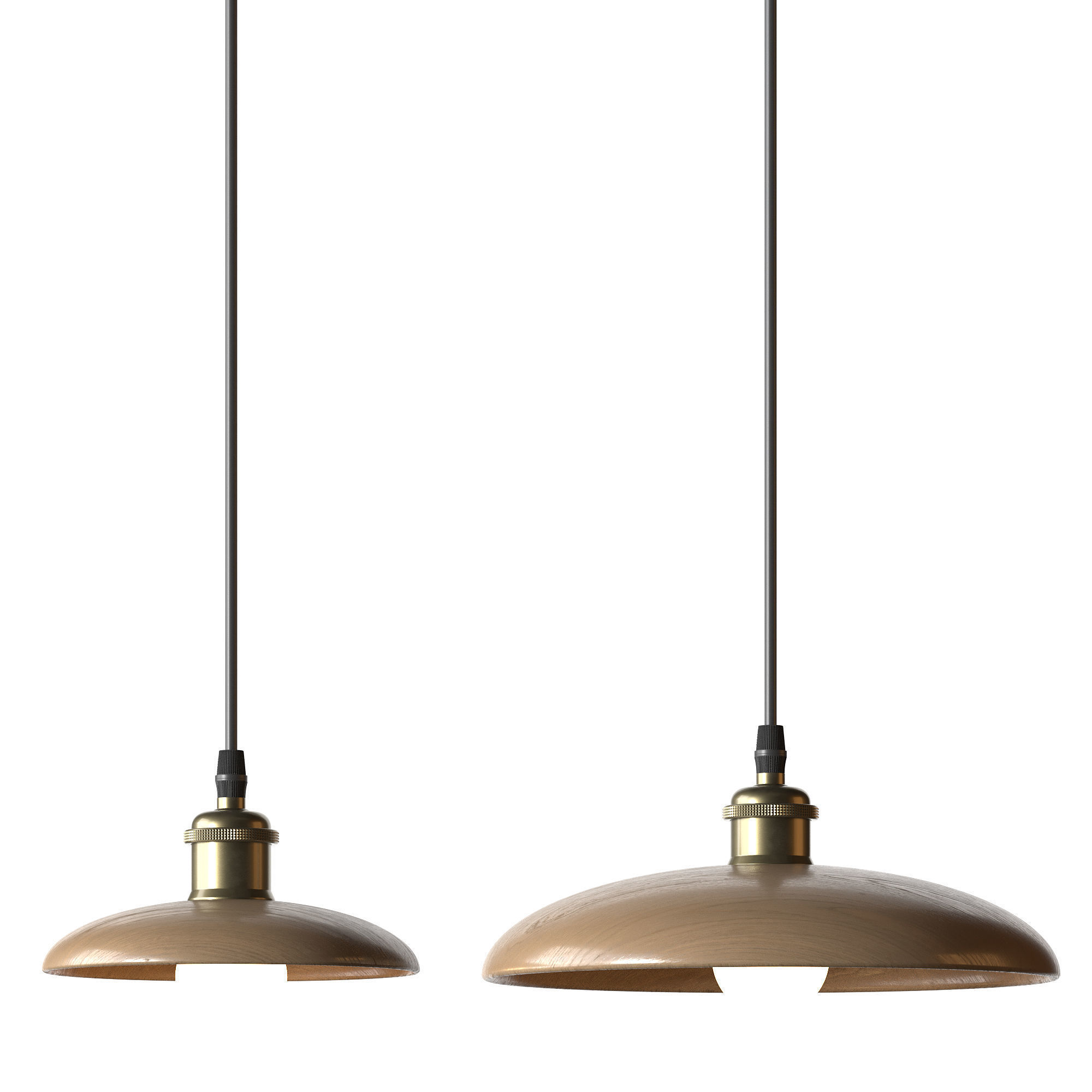 Nordic Wood Chandelier Single Head Bedside Pendant Lamp 3D model_10