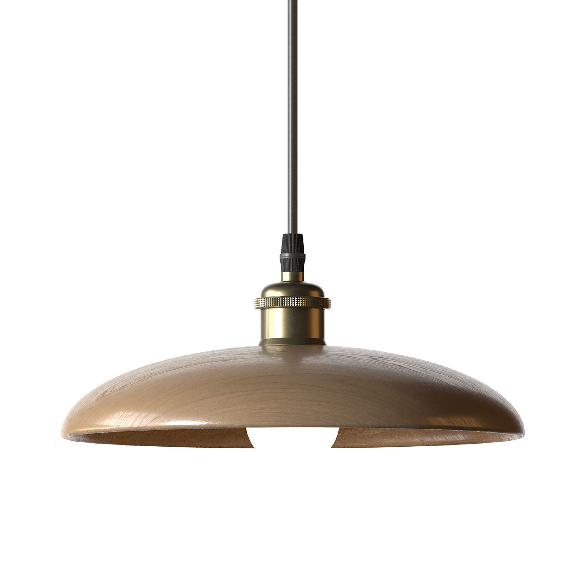 Nordic Wood Chandelier Single Head Bedside Pendant Lamp 3D model_7