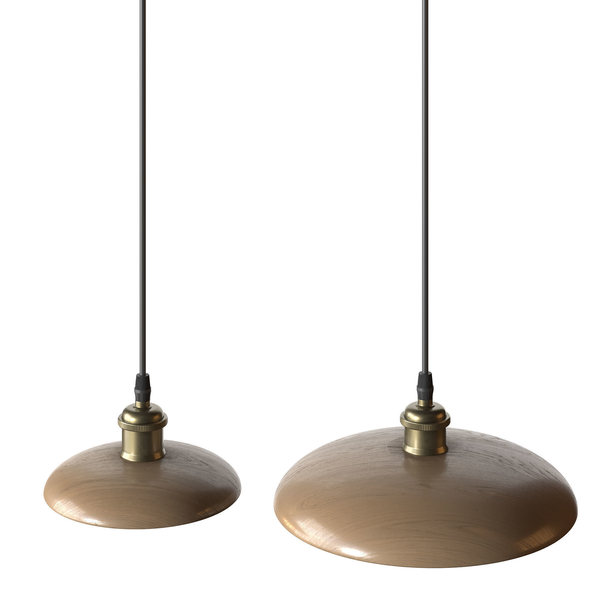 Nordic Wood Chandelier Single Head Bedside Pendant Lamp 3D model_11