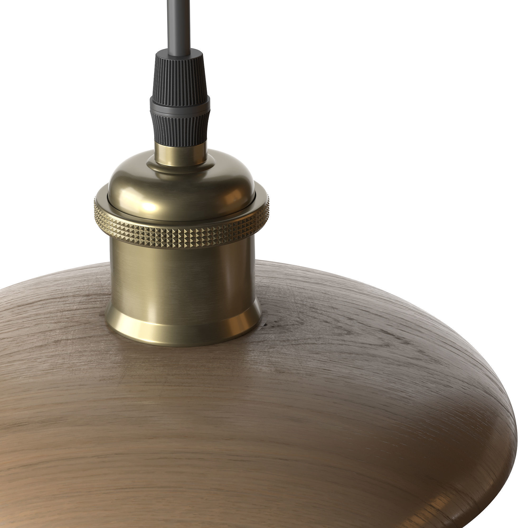 Nordic Wood Chandelier Single Head Bedside Pendant Lamp 3D model_12