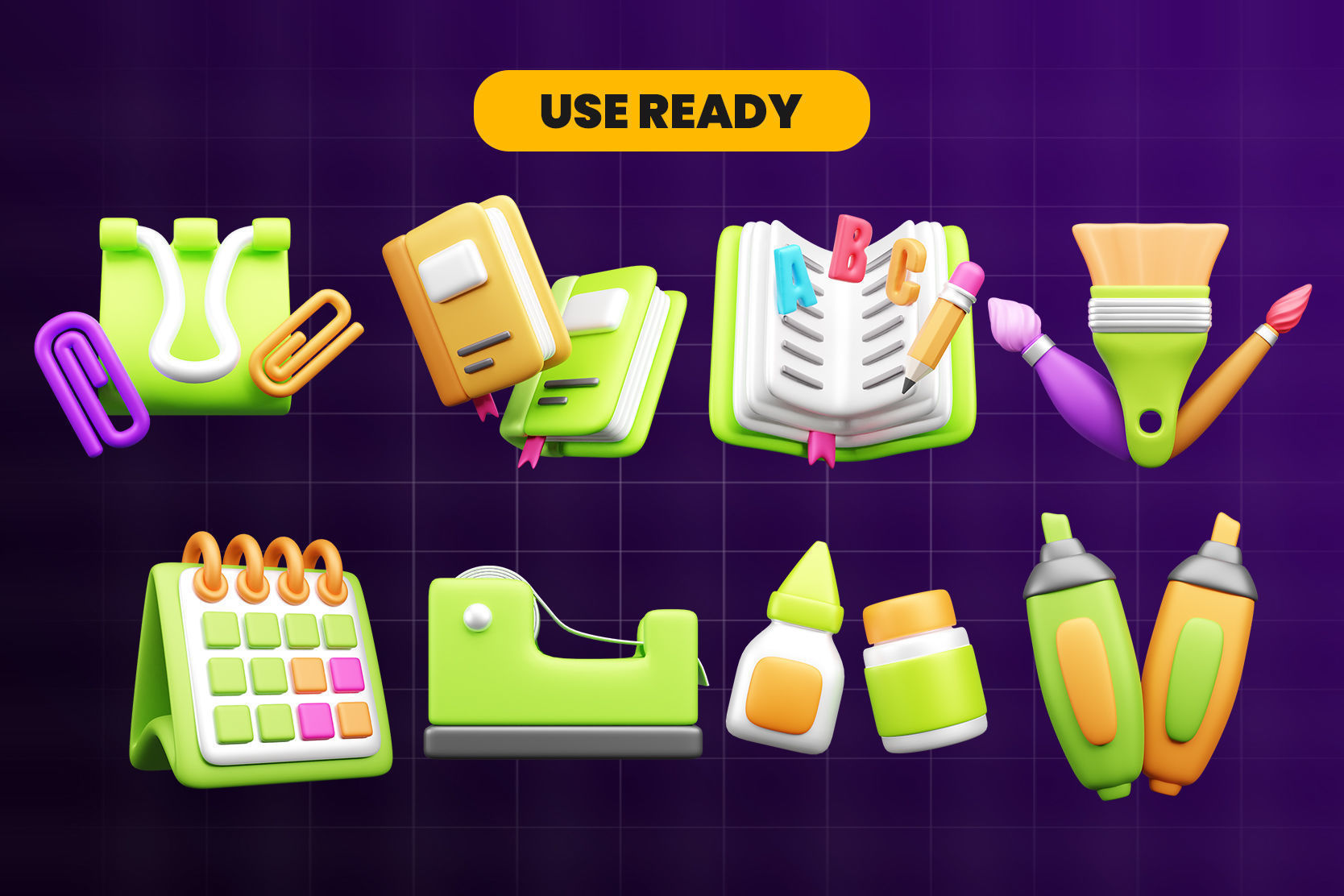 Back to School Icon Pack  3D model_2