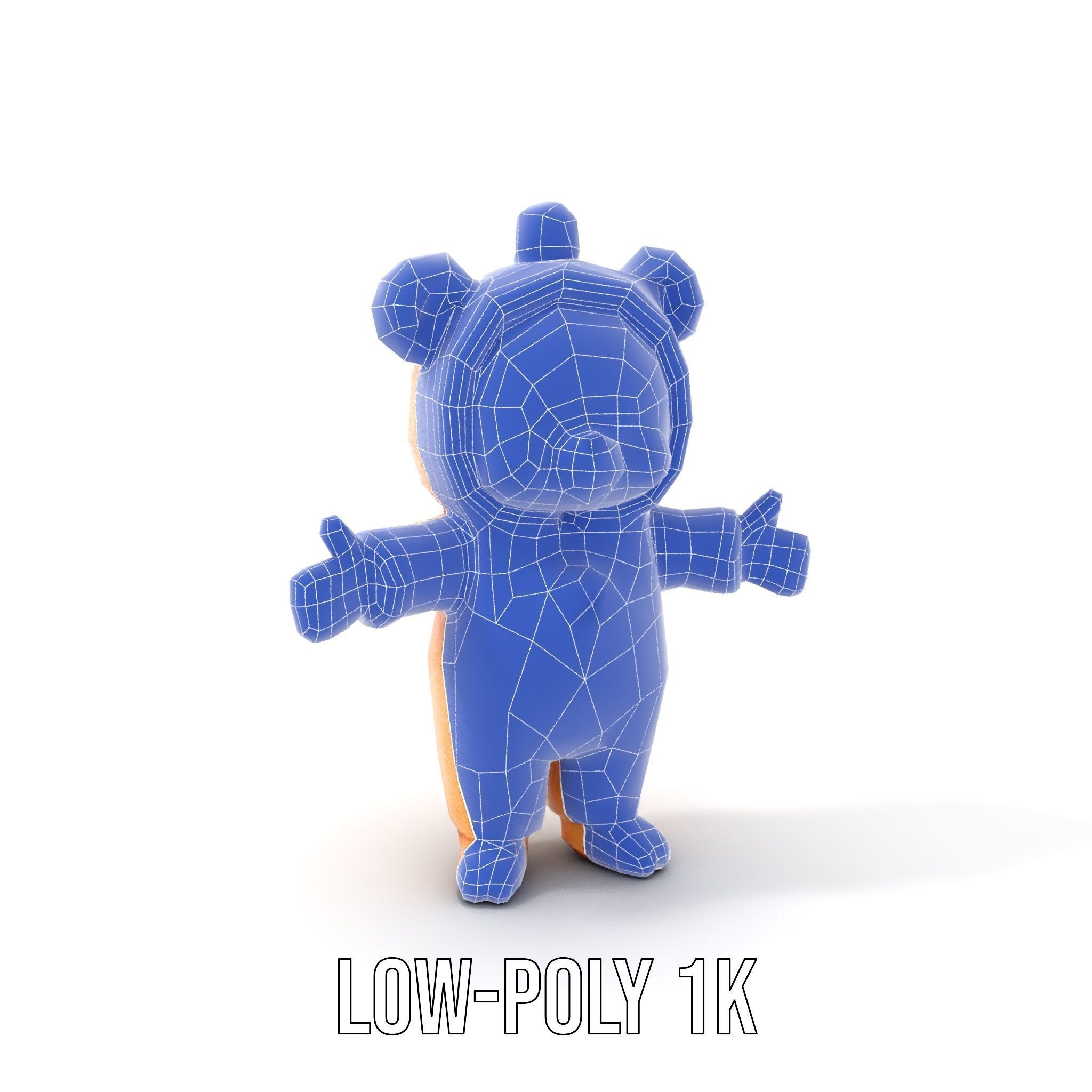 Cute Bear Character Rigged and Animated for Games and VR Low-poly 3D model_26
