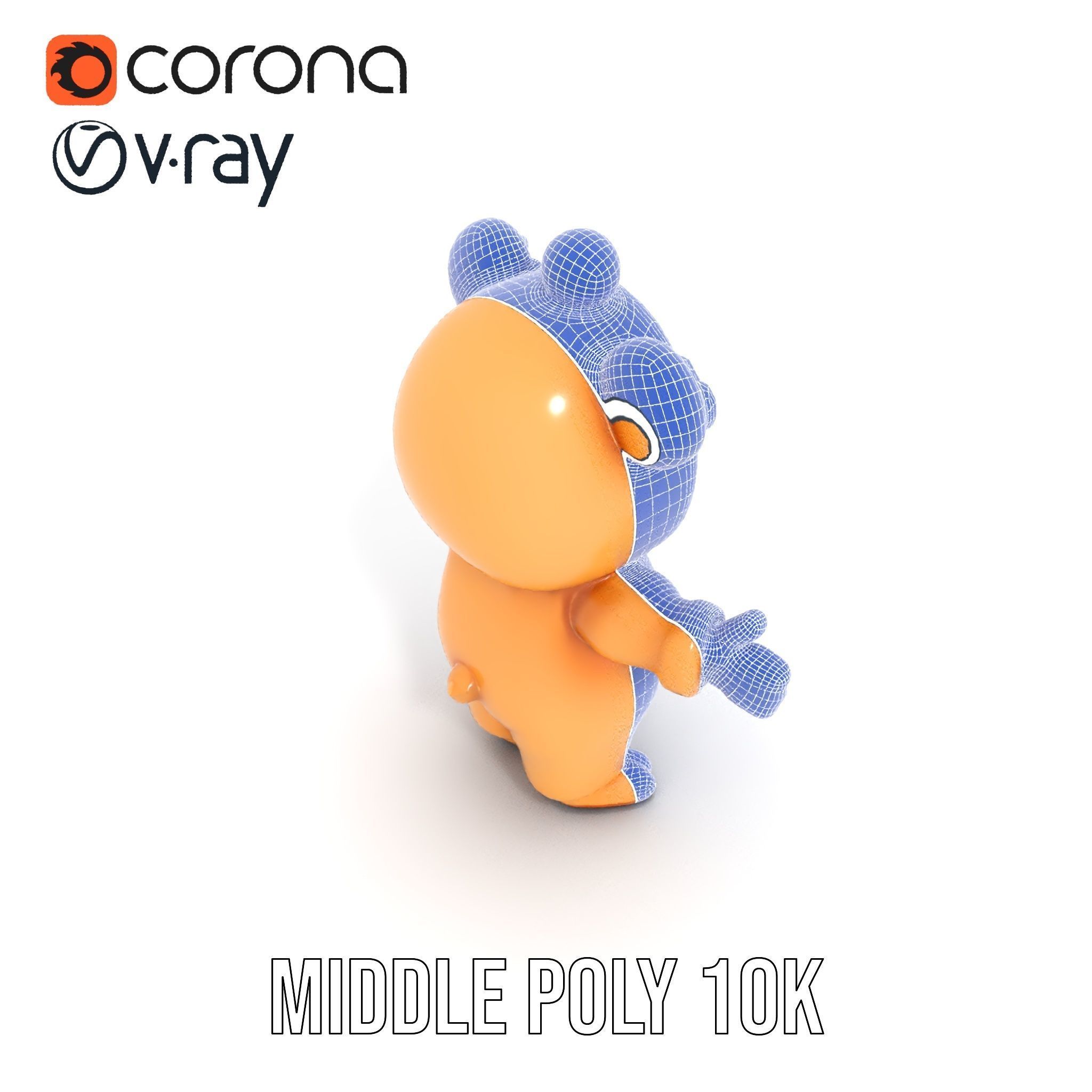 Cute Bear Character Rigged and Animated for Games and VR Low-poly 3D model_16