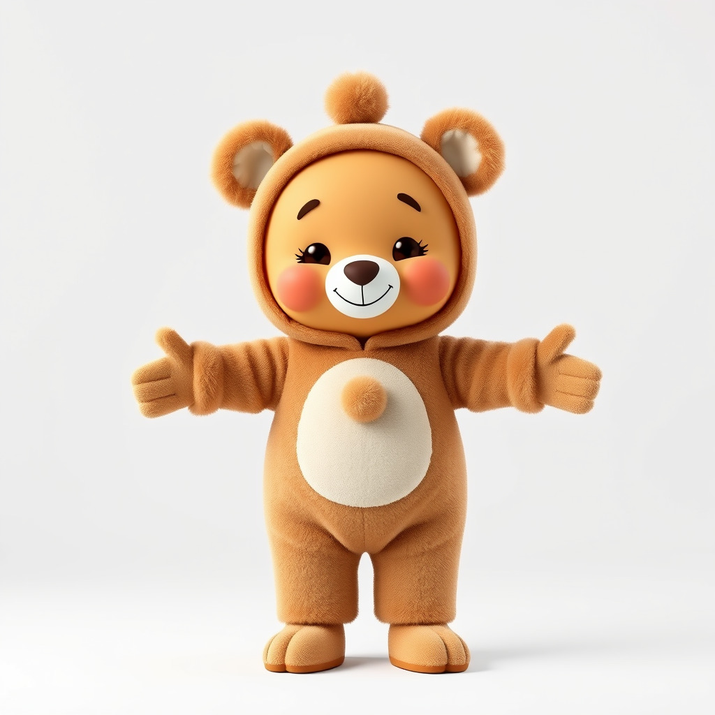 Cute Bear Character Rigged and Animated for Games and VR Low-poly 3D model_2