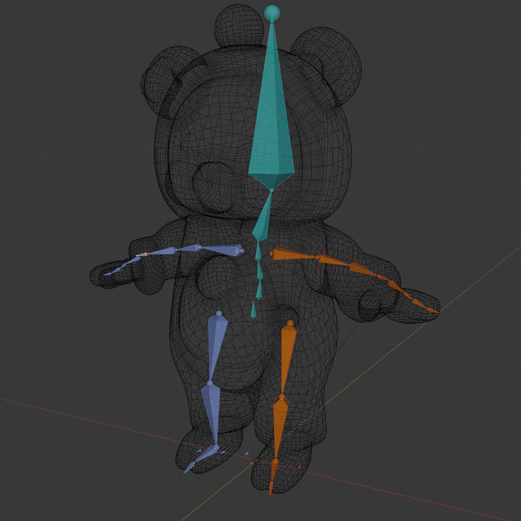 Cute Bear Character Rigged and Animated for Games and VR Low-poly 3D model_5