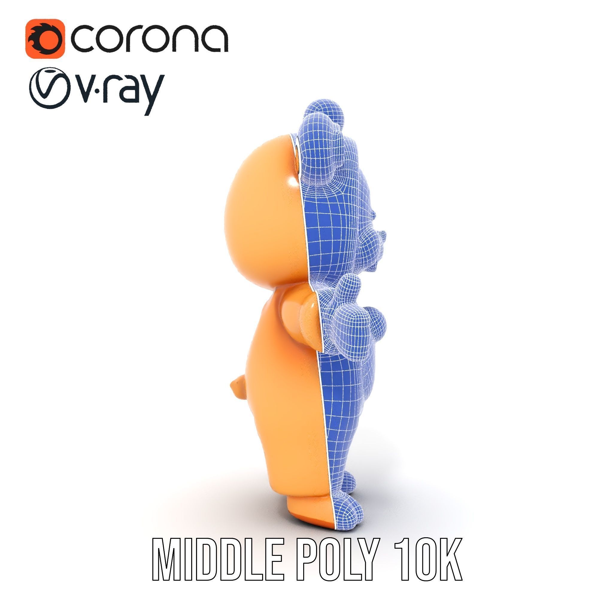 Cute Bear Character Rigged and Animated for Games and VR Low-poly 3D model_32