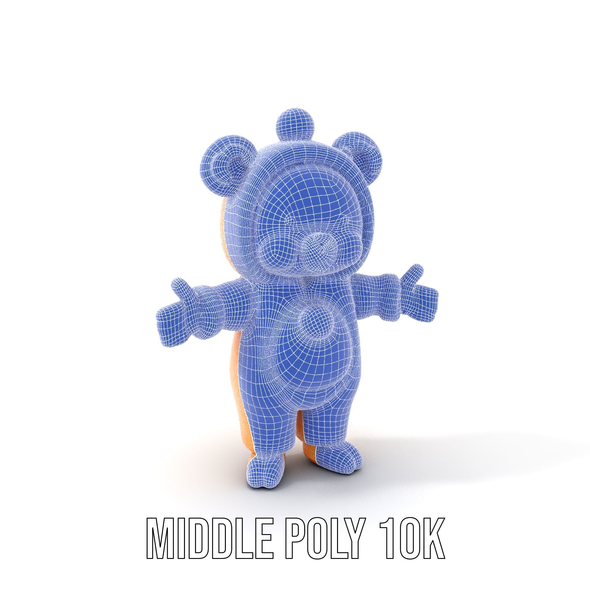 Cute Bear Character Rigged and Animated for Games and VR Low-poly 3D model_29