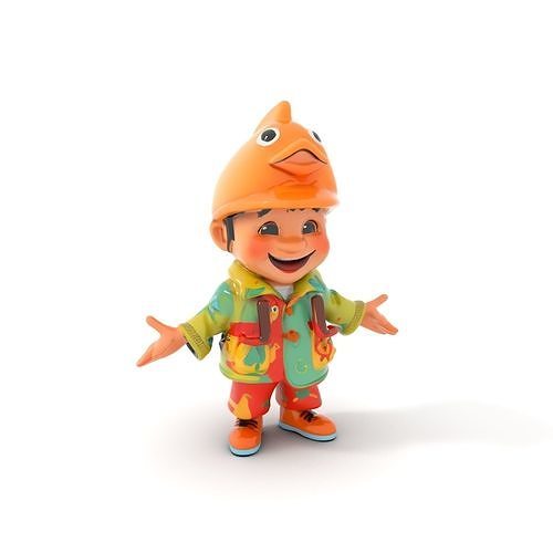 Dino Kid Character Rigged and Animated D Model for Games Low-poly 3D model