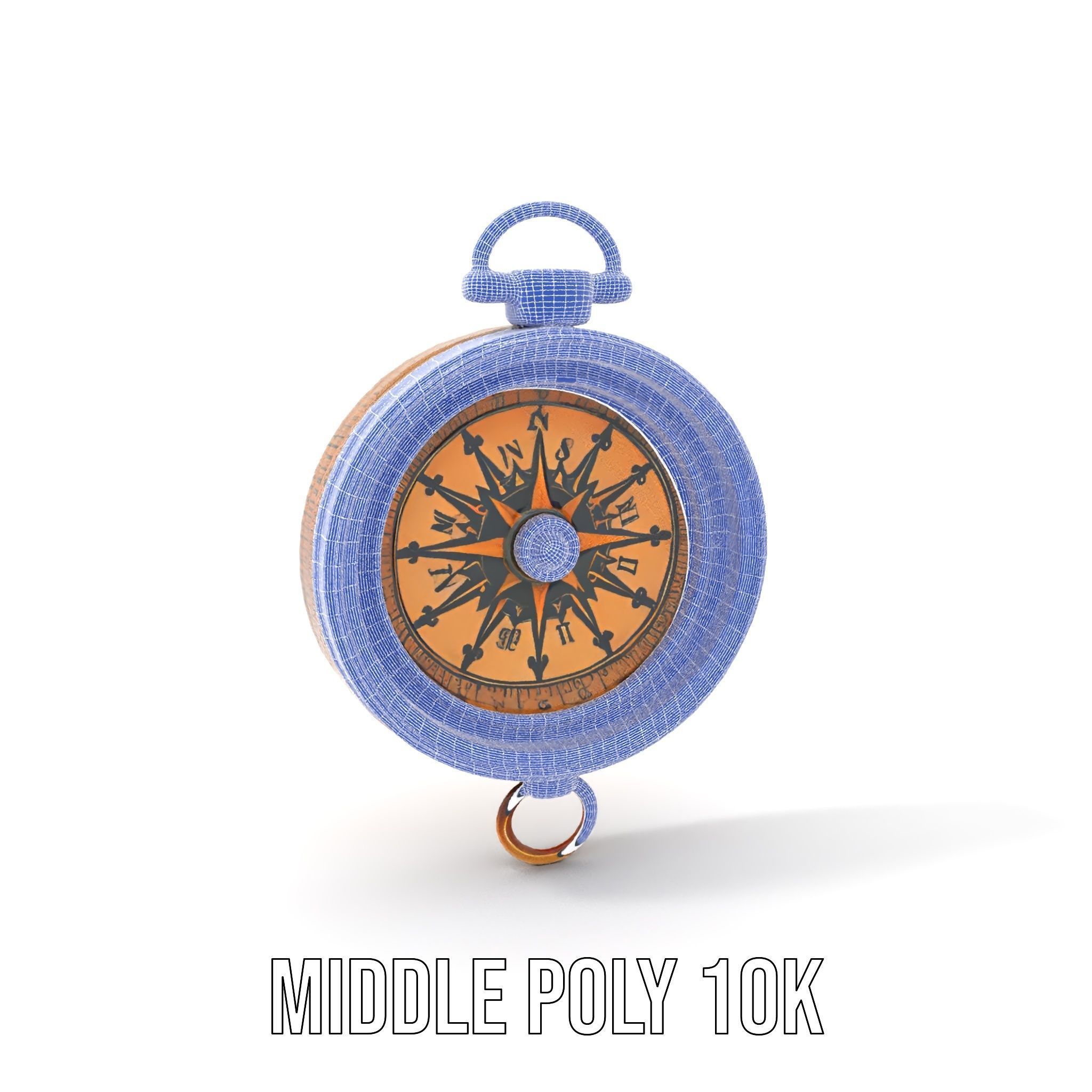 Antique Brass Compass Model Pack Low-poly 3D model_5