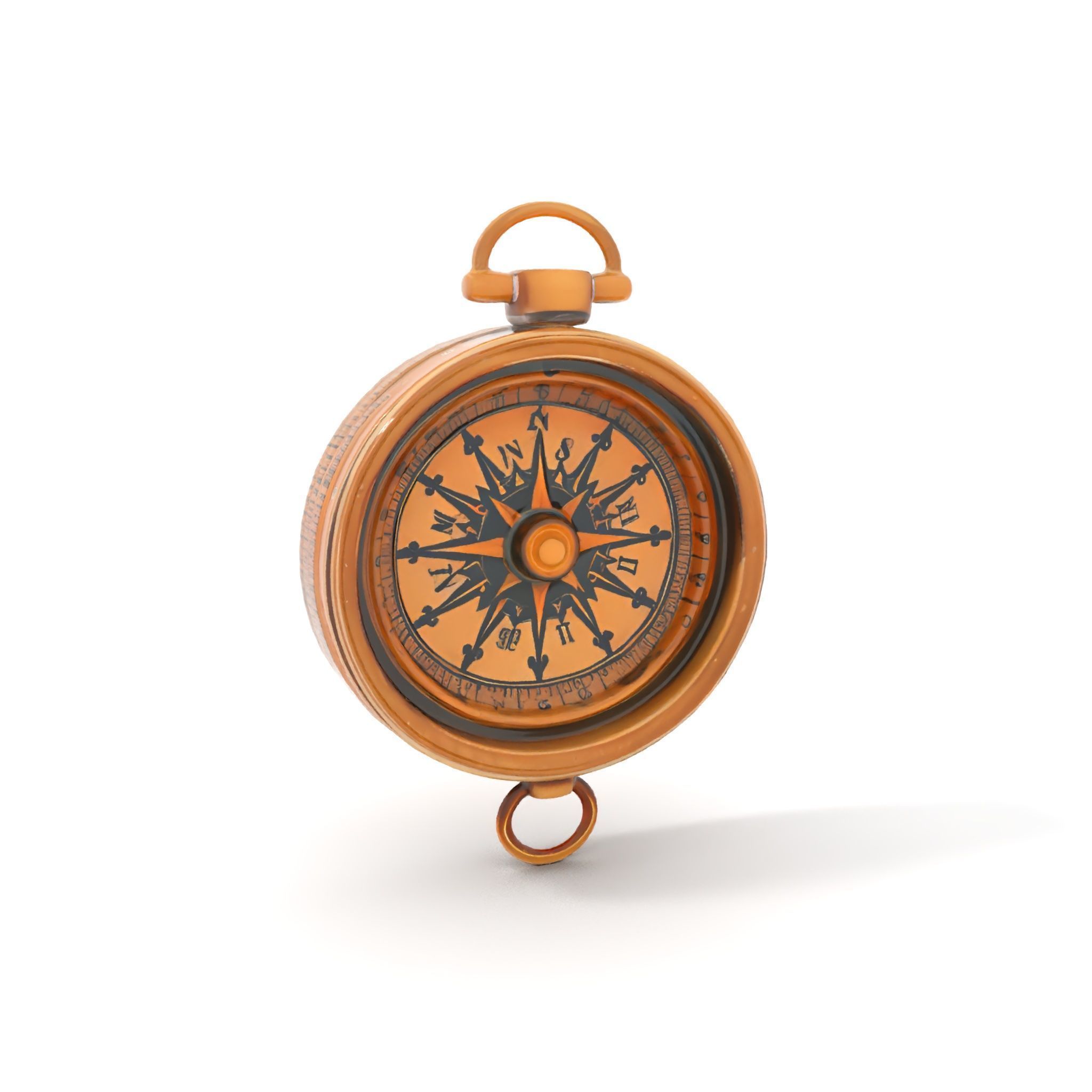 Antique Brass Compass Model Pack Low-poly 3D model_11
