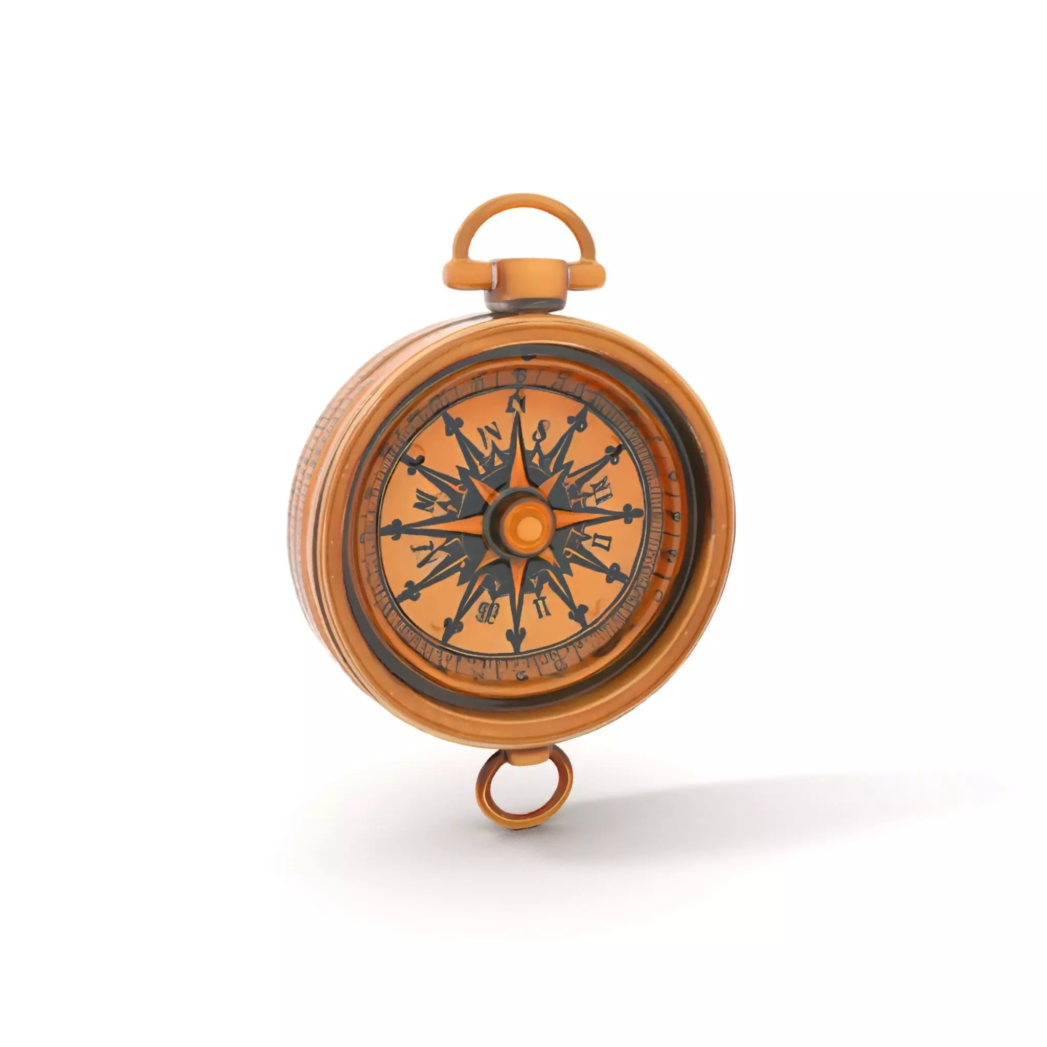 Antique Brass Compass Model Pack Low-poly 3D model_0
