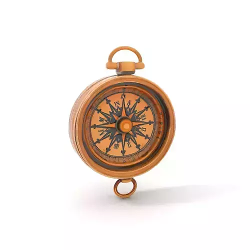 Antique Brass Compass Model Pack Low-poly 3D model