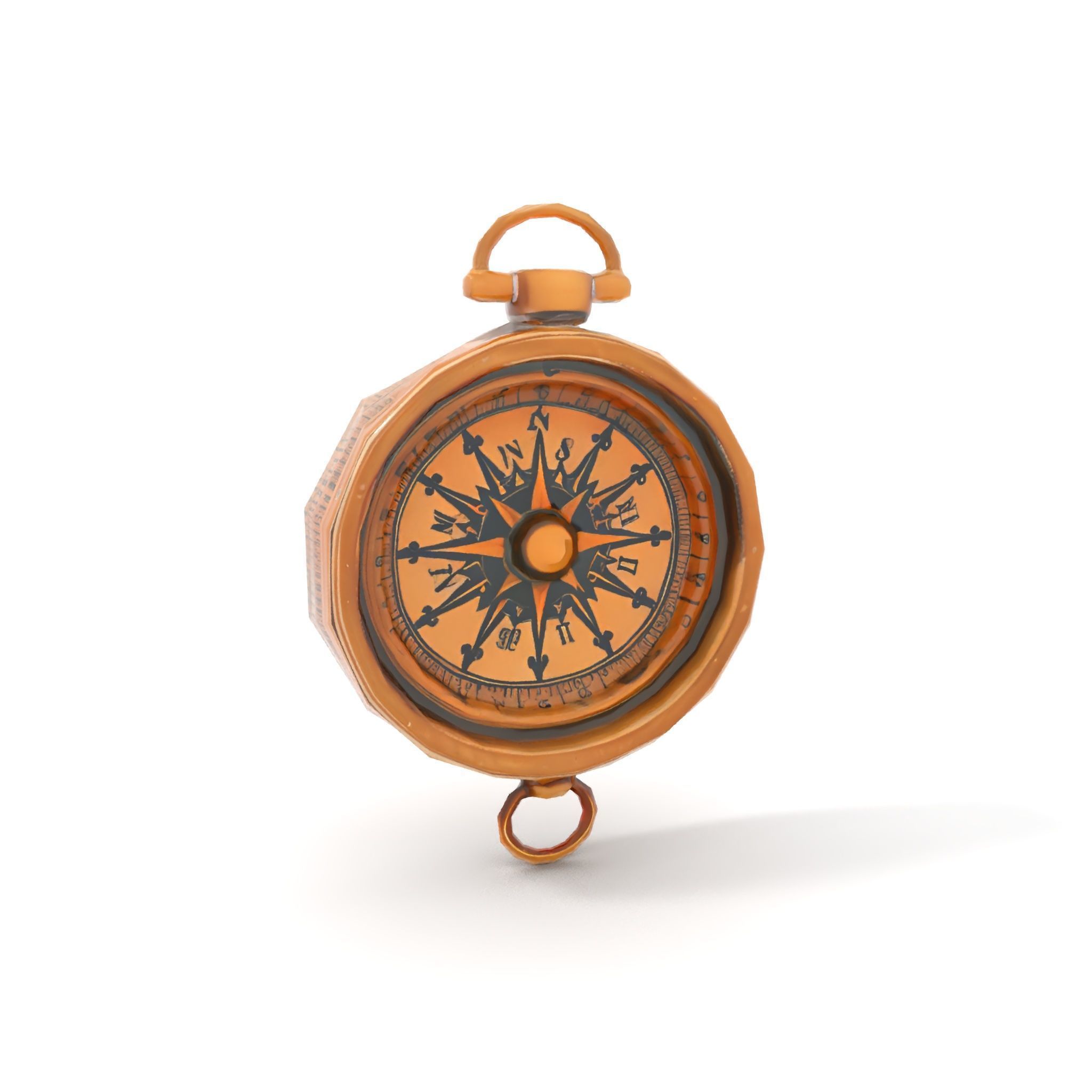 Antique Brass Compass Model Pack Low-poly 3D model_12