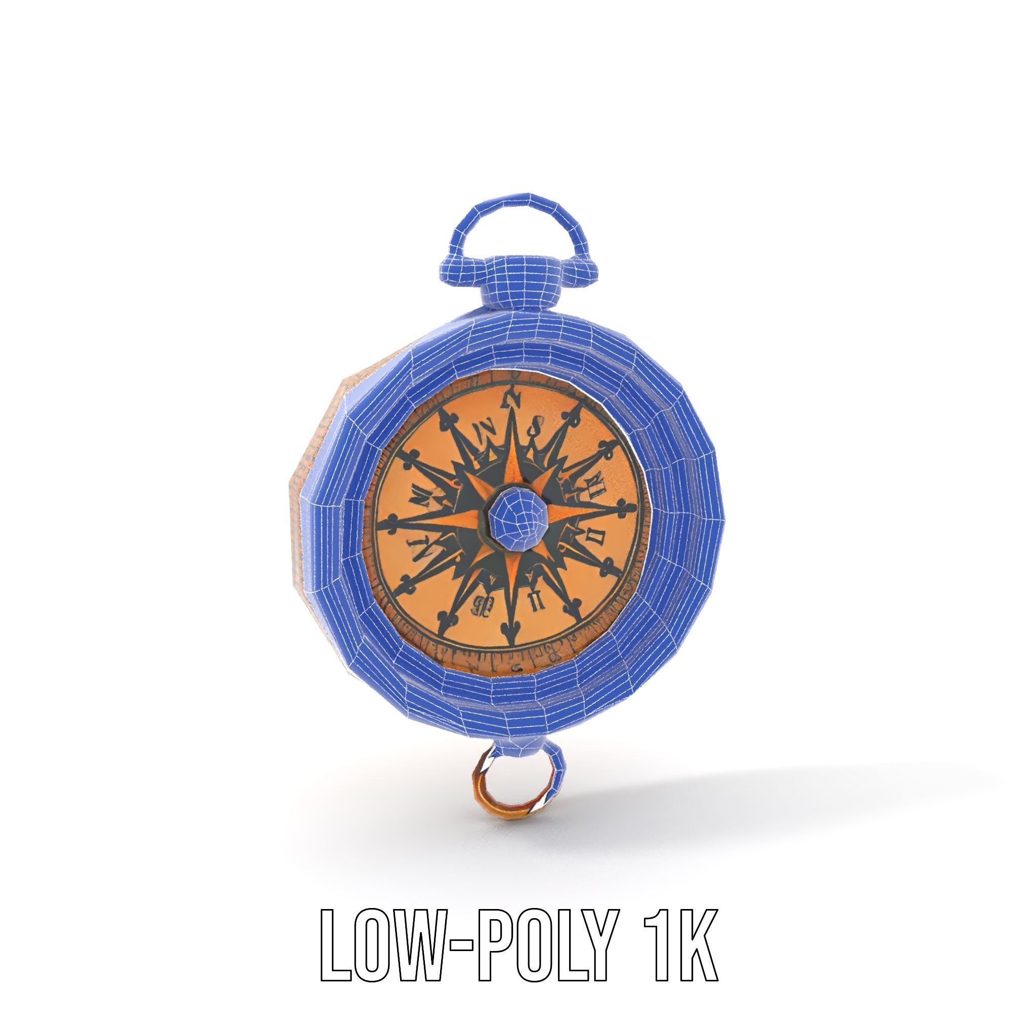 Antique Brass Compass Model Pack Low-poly 3D model_19