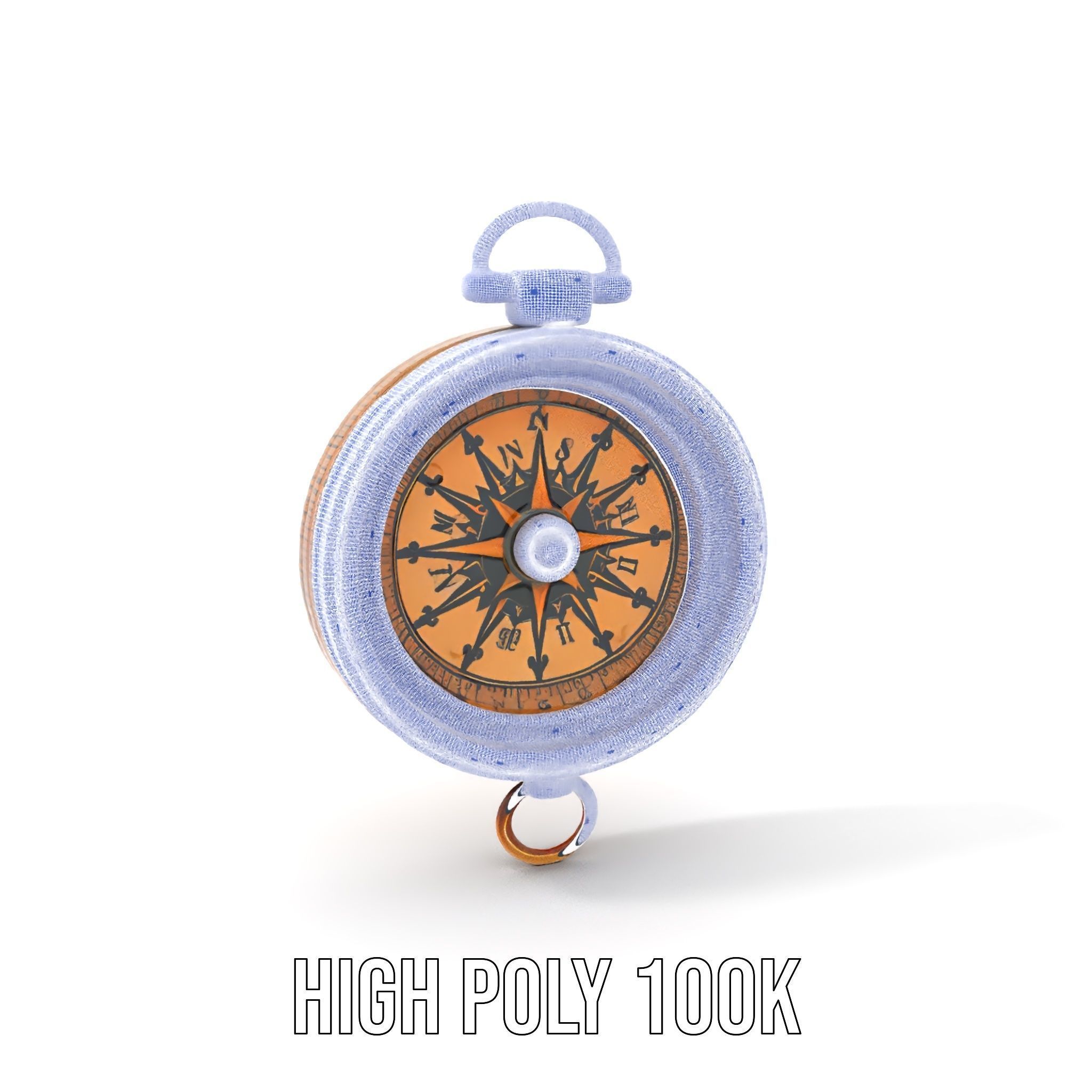 Antique Brass Compass Model Pack Low-poly 3D model_4