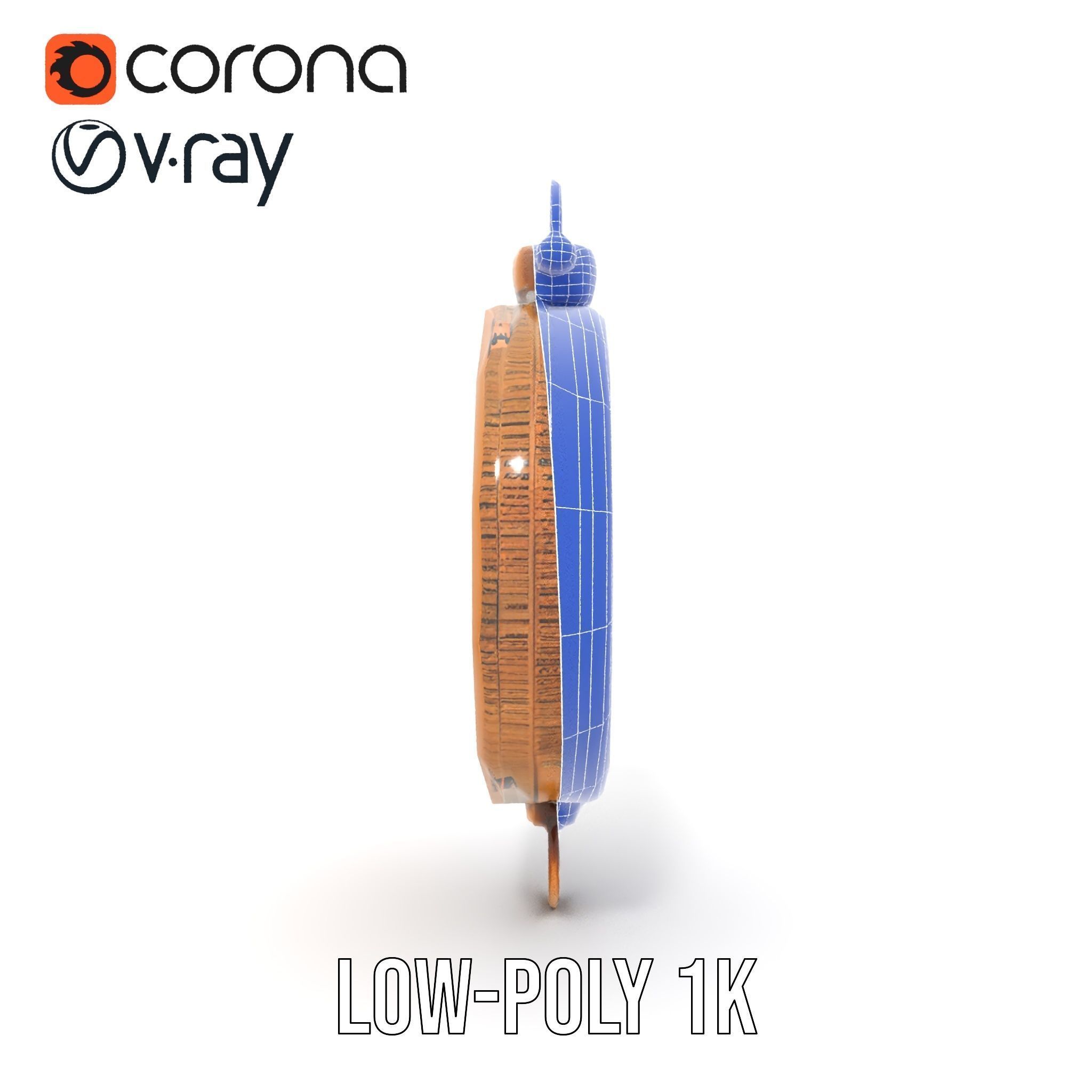 Antique Brass Compass Model Pack Low-poly 3D model_25