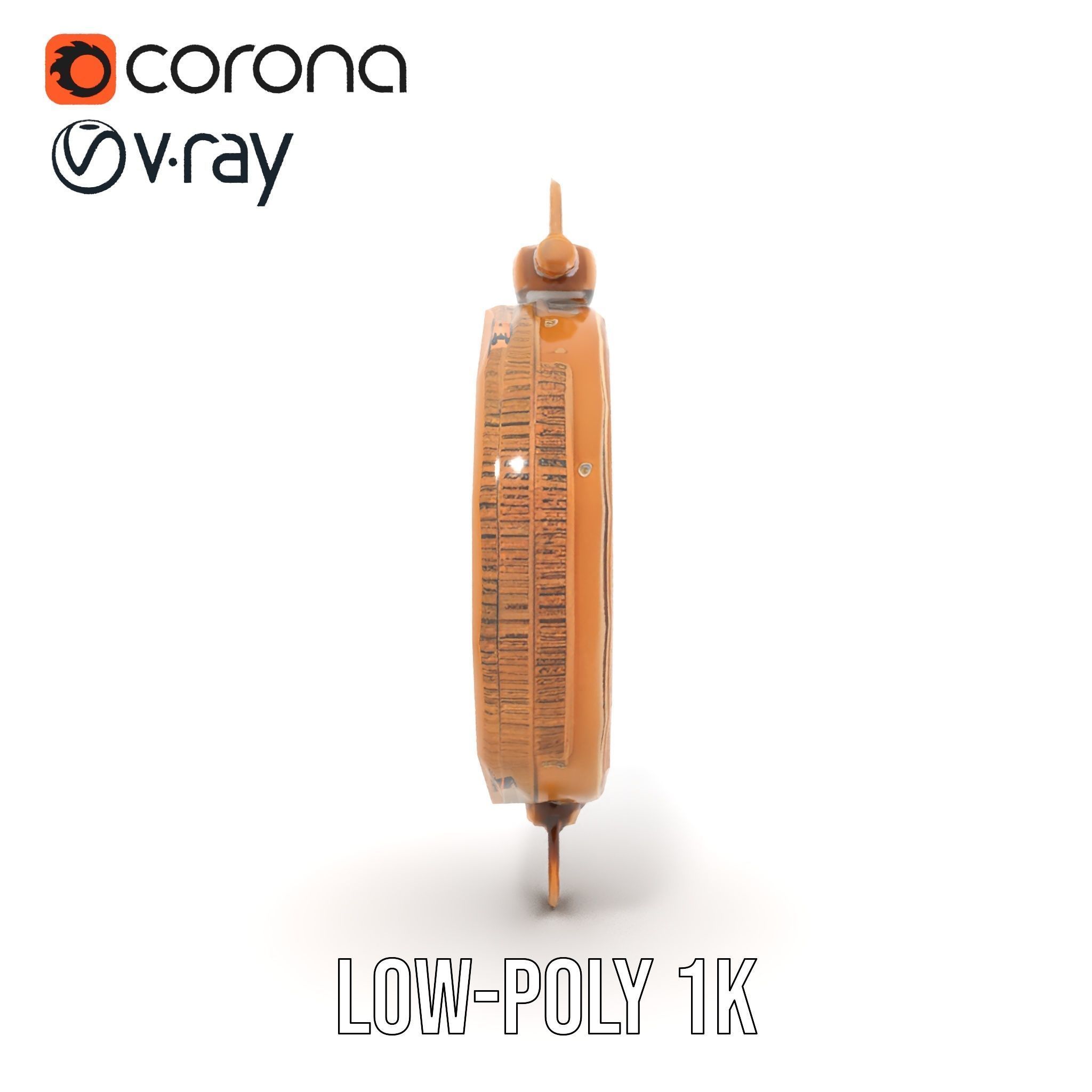 Antique Brass Compass Model Pack Low-poly 3D model_9