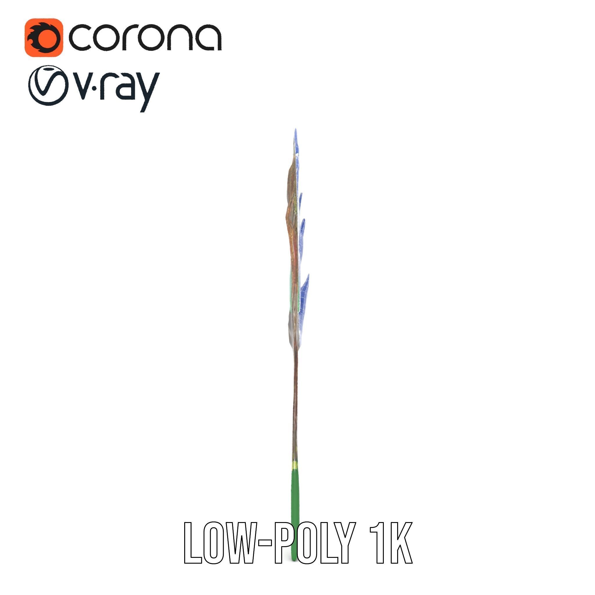 Peacock Feather Detailed Model Pack for Realistic Simulations Low-poly 3D model_27