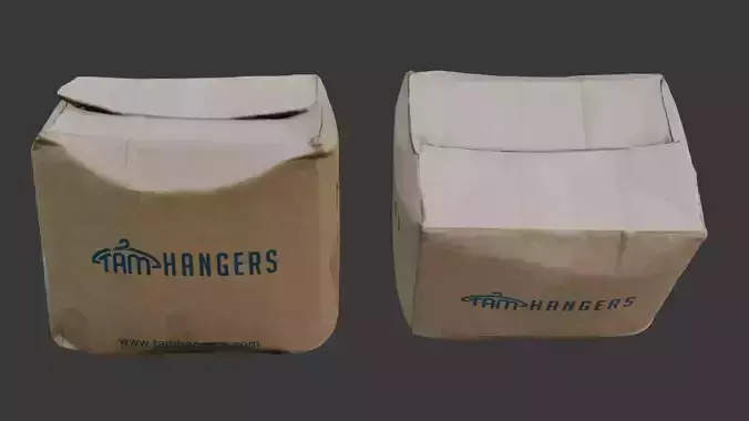 Cardboard Box Scan Low-poly 3D model