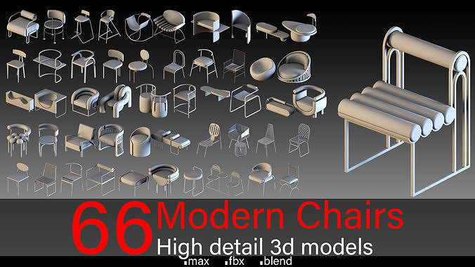 66- Modern Chairs 3D model